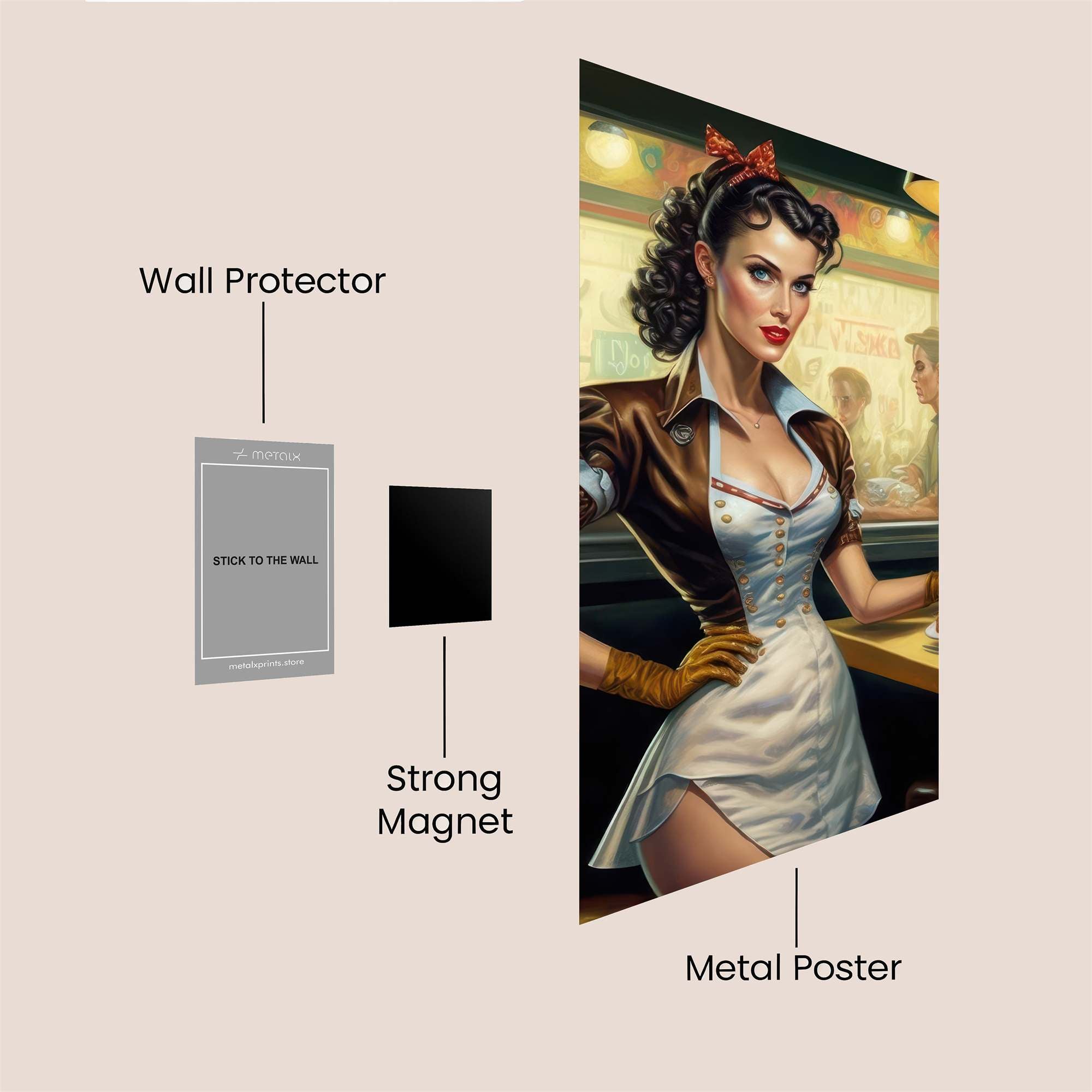 Retro Charm Safe Wall Magnetic / M