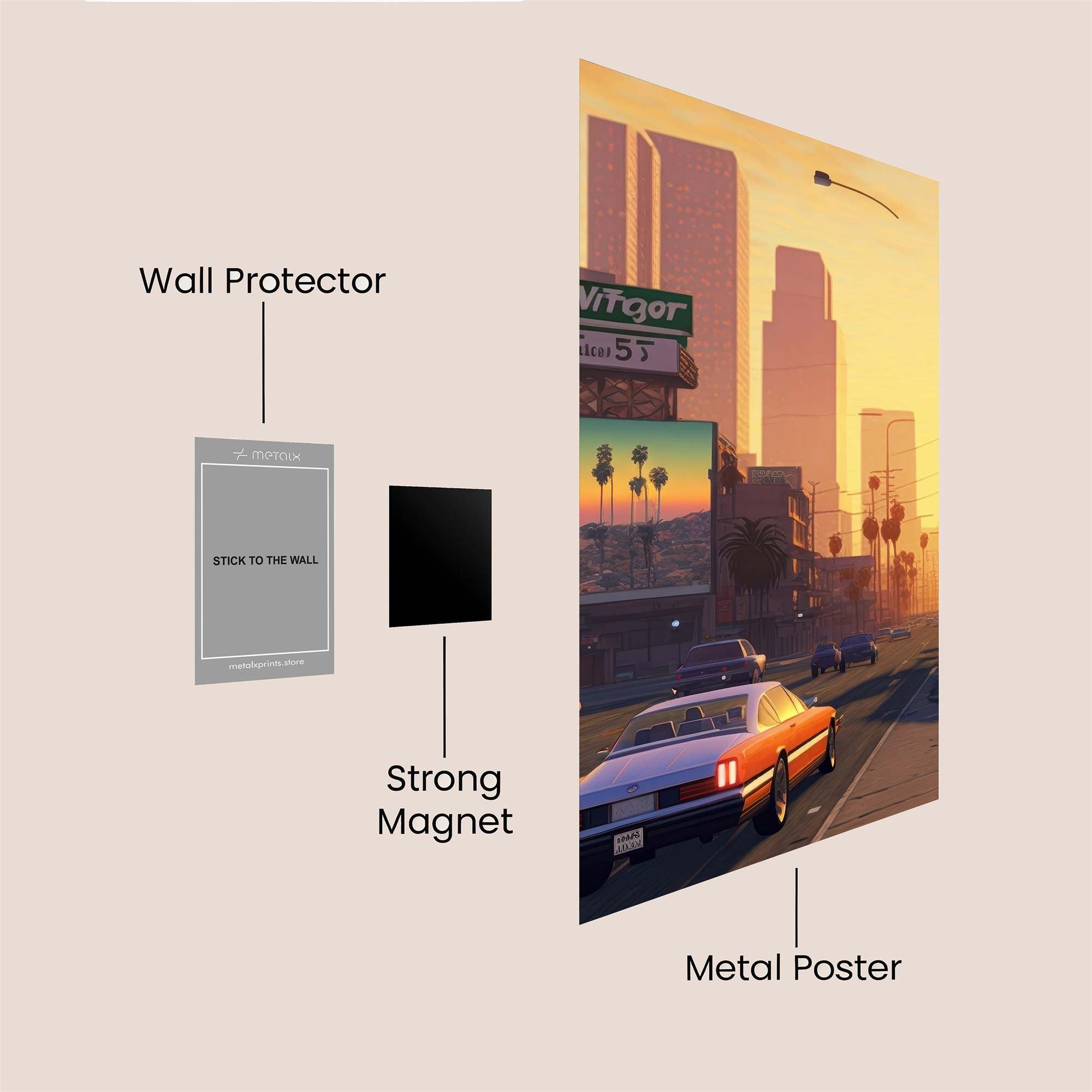 LosSantos Sunset Safe Wall Magnetic / M