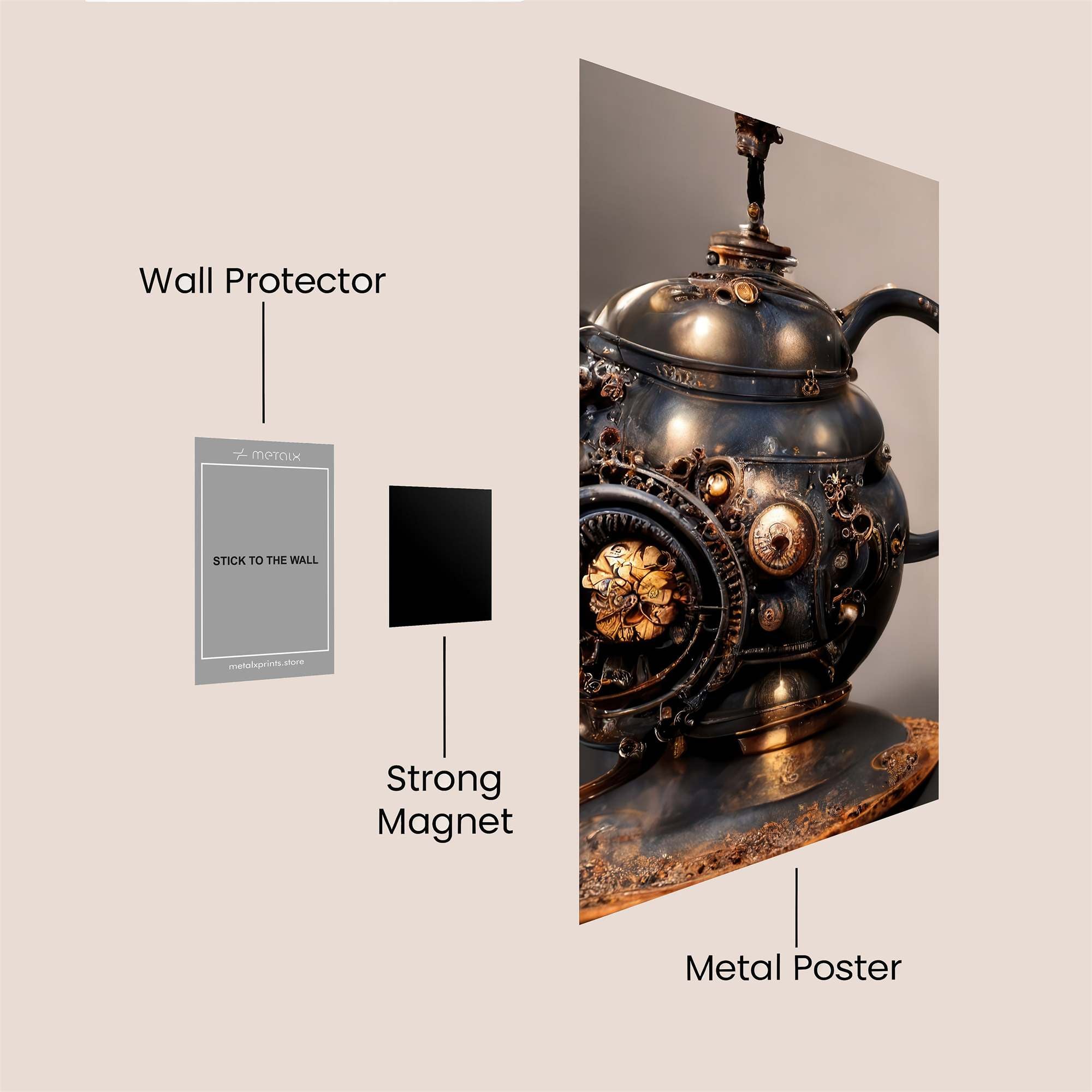 Steampunk Elegance Safe Wall Magnetic / M