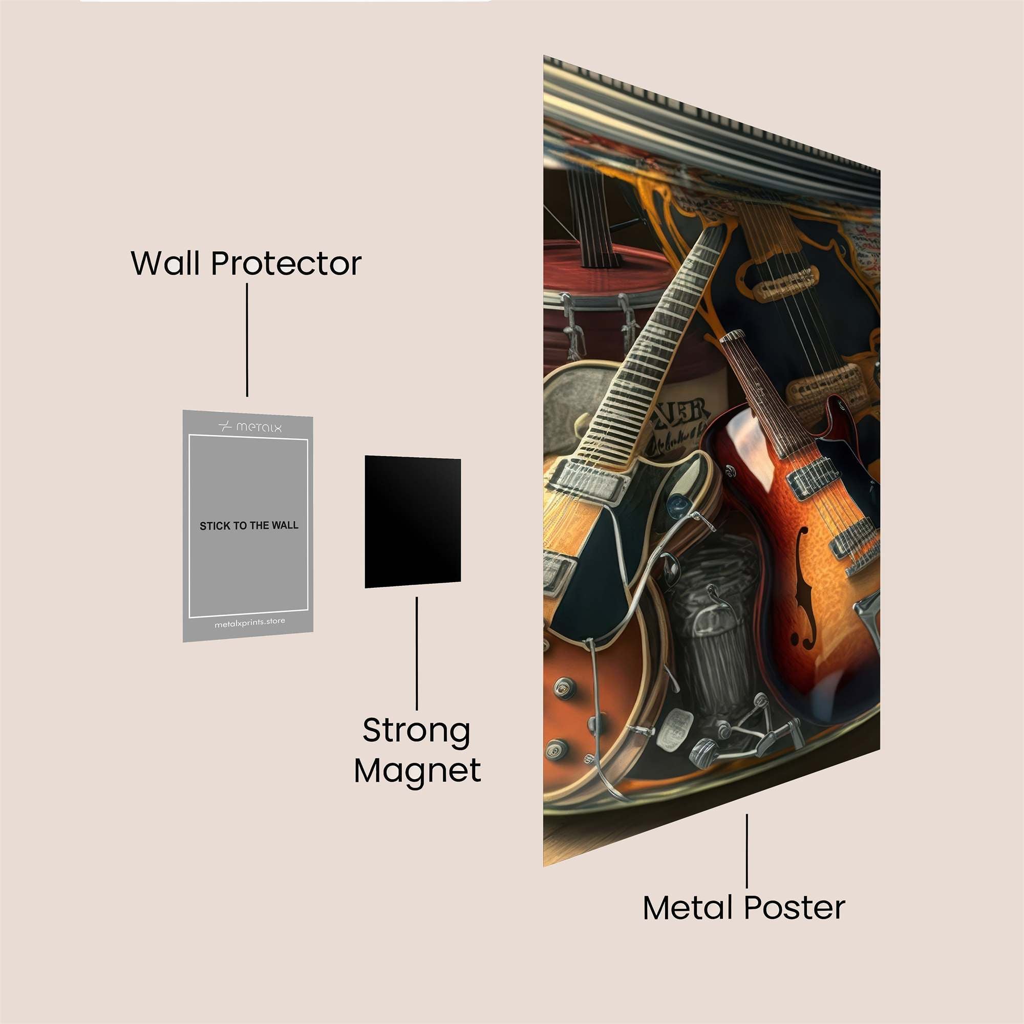 Guitar Dream Safe Wall Magnetic / M