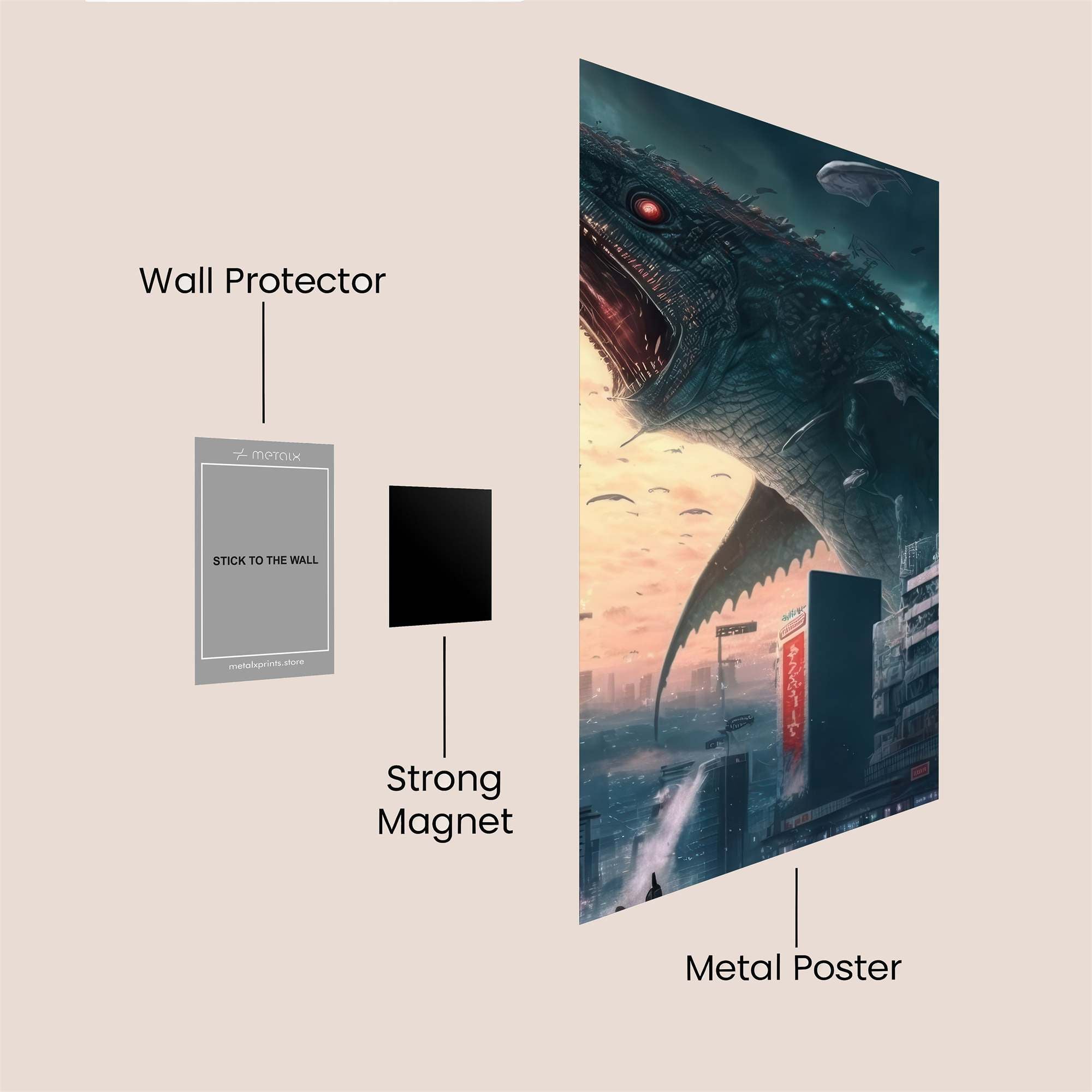 Godzilla Rampage Safe Wall Magnetic / M