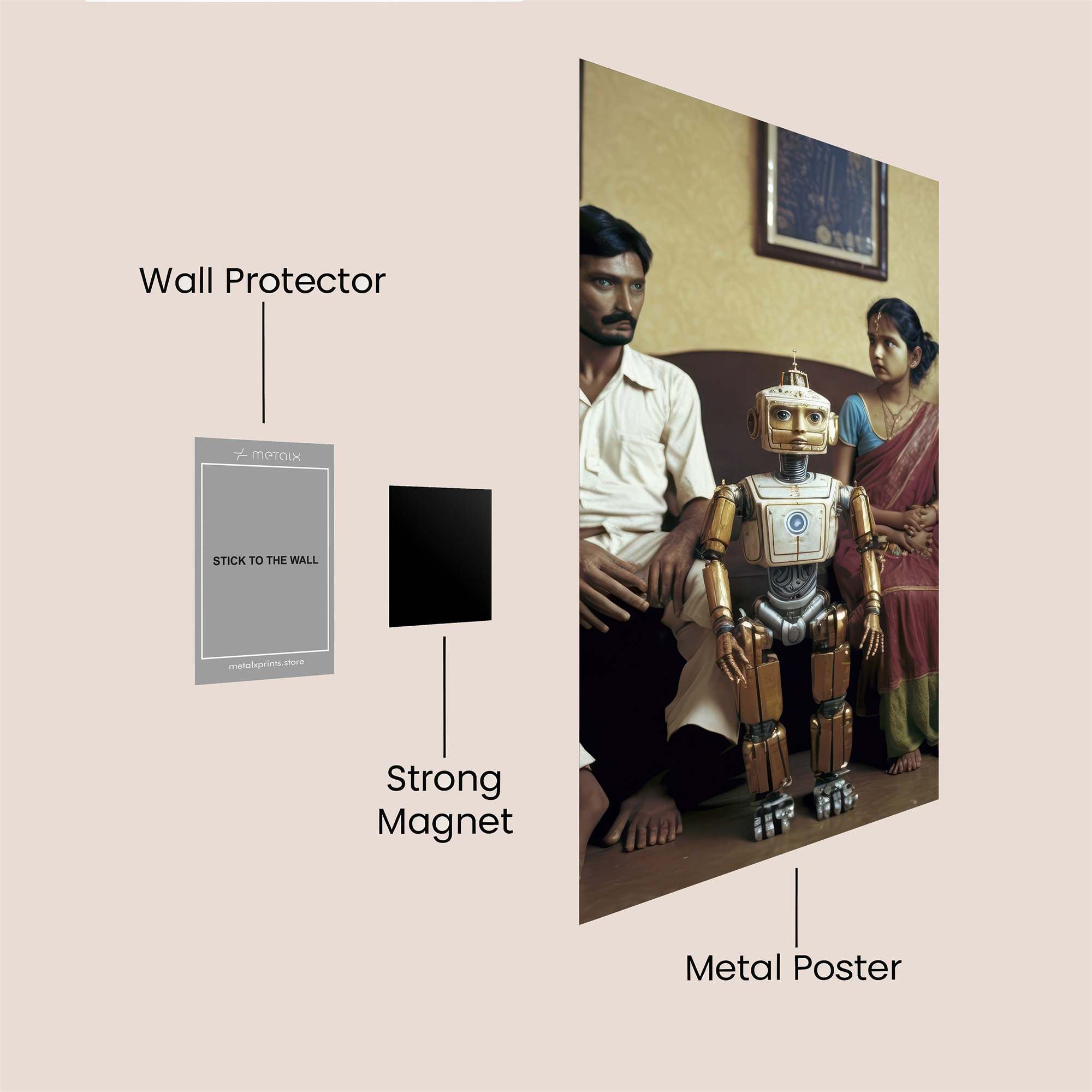 Robot Family Safe Wall Magnetic / M