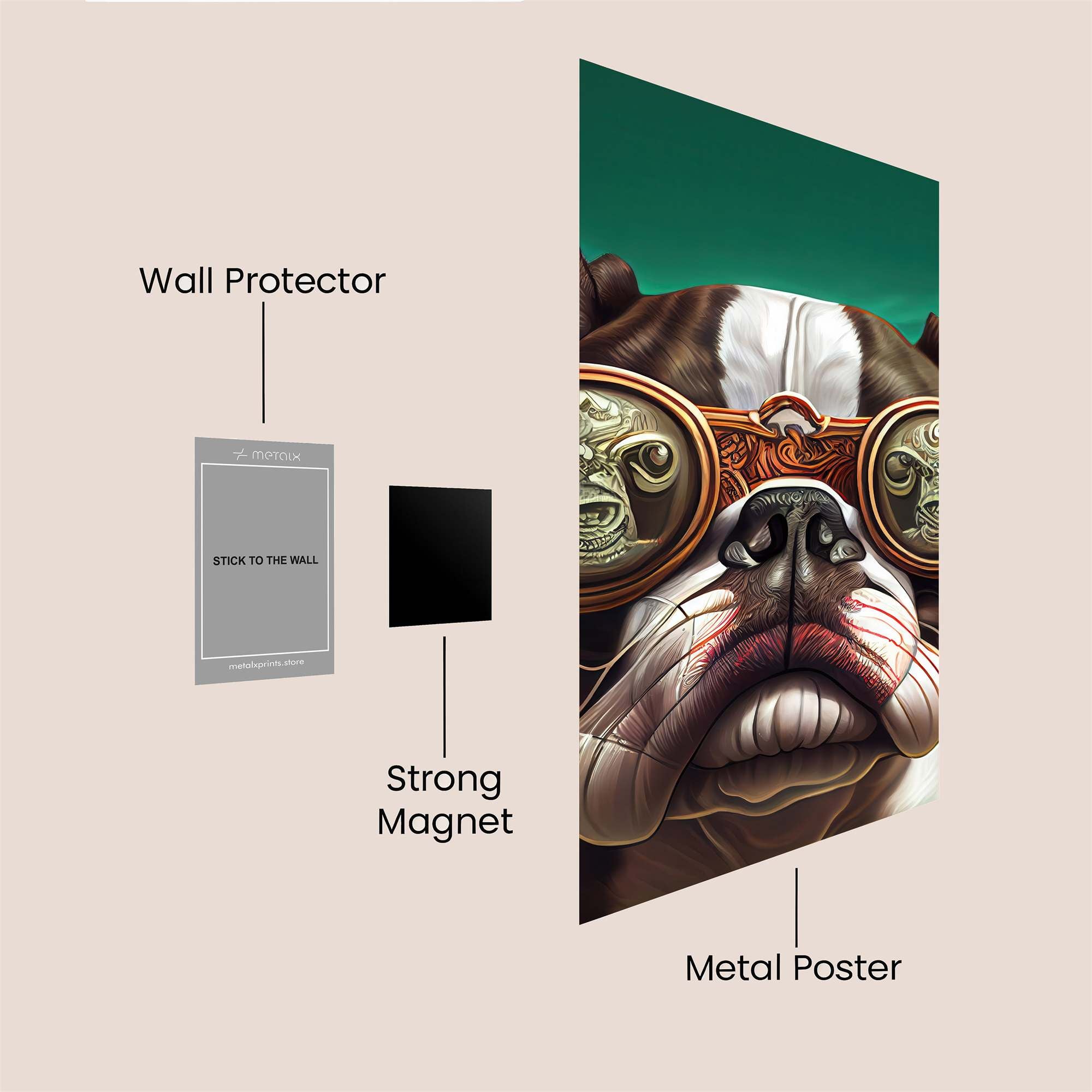 Doggy Whimsy Safe Wall Magnetic / M