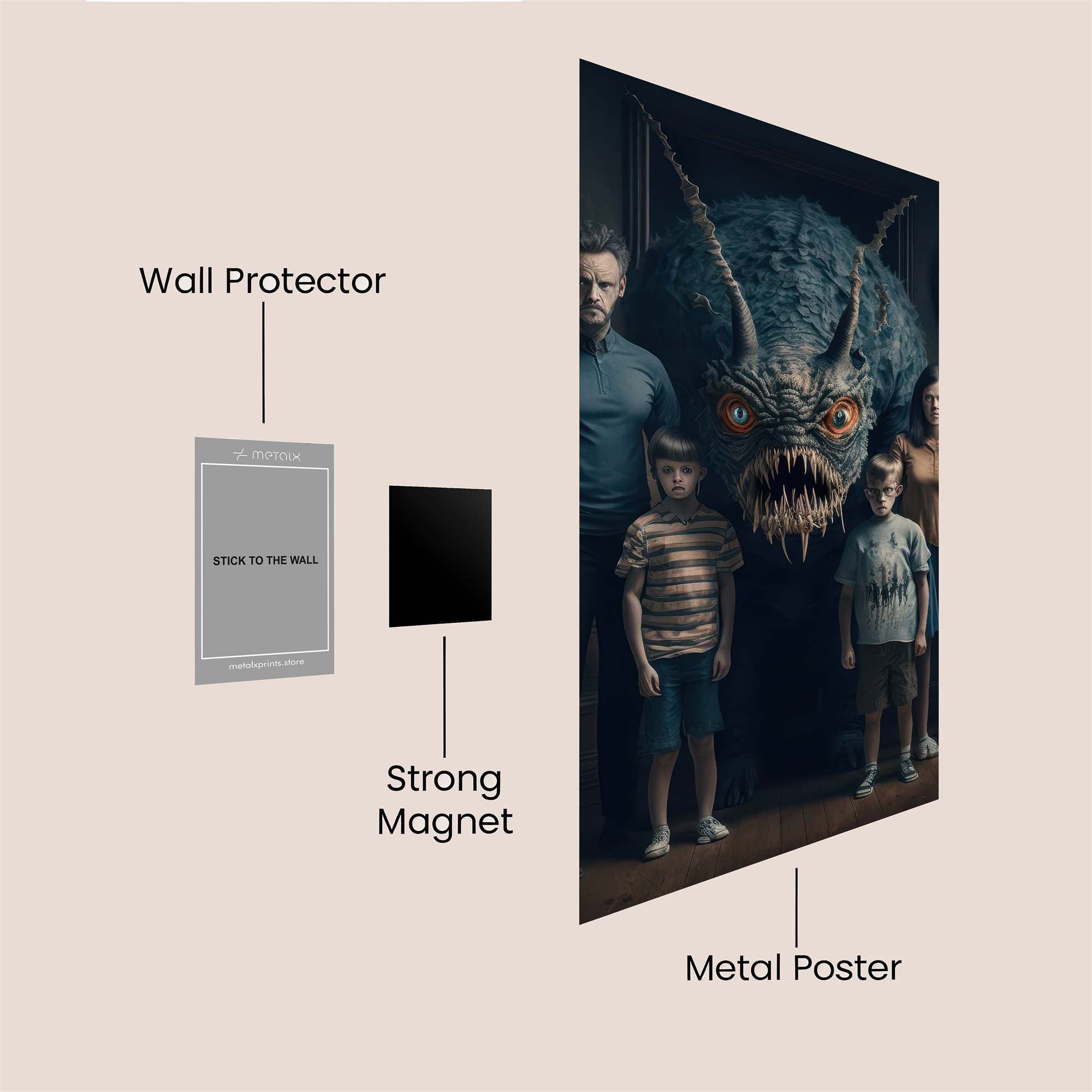 Monster Family Safe Wall Magnetic / M