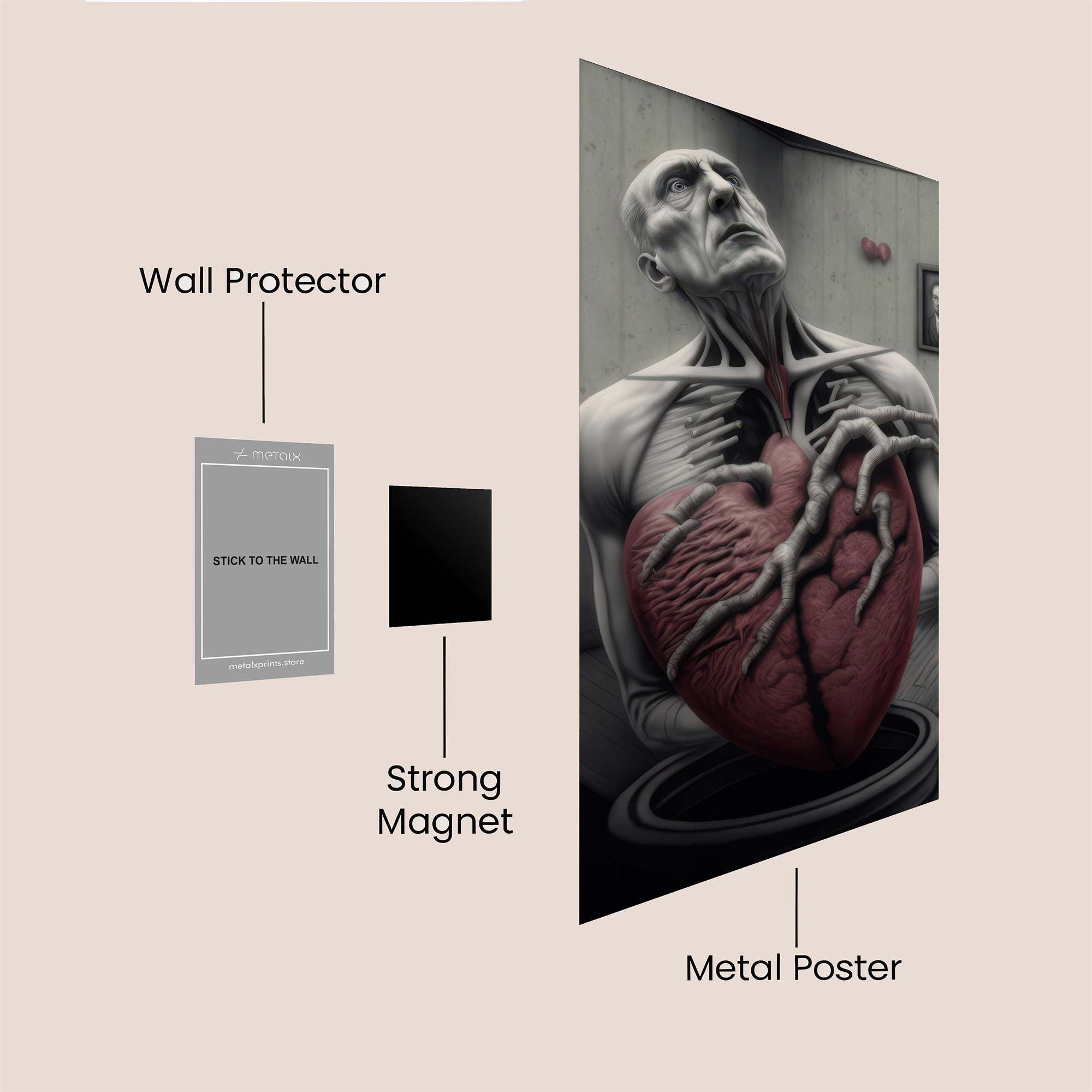 Heart Agony Safe Wall Magnetic / M