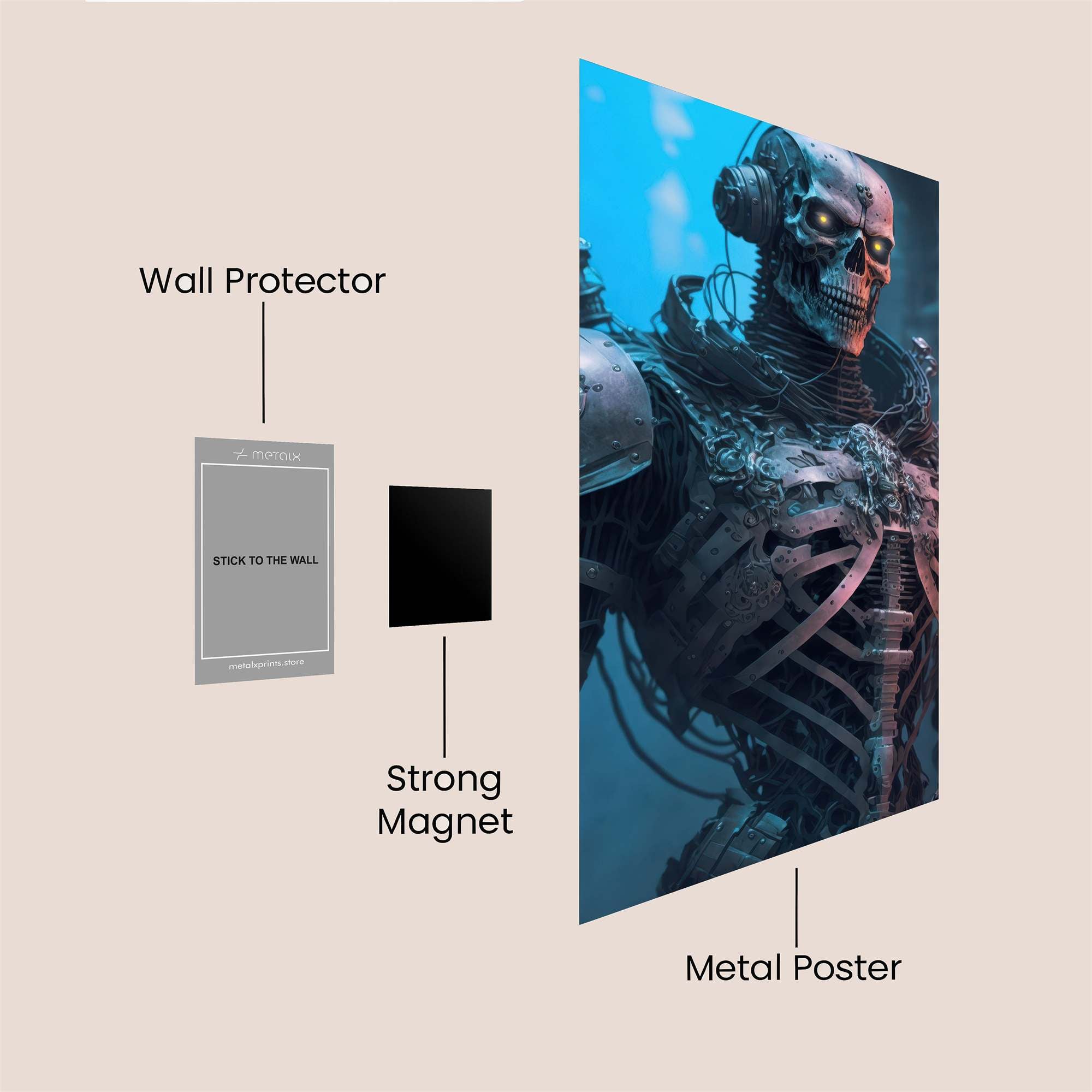 Skull Sentinel Safe Wall Magnetic / M