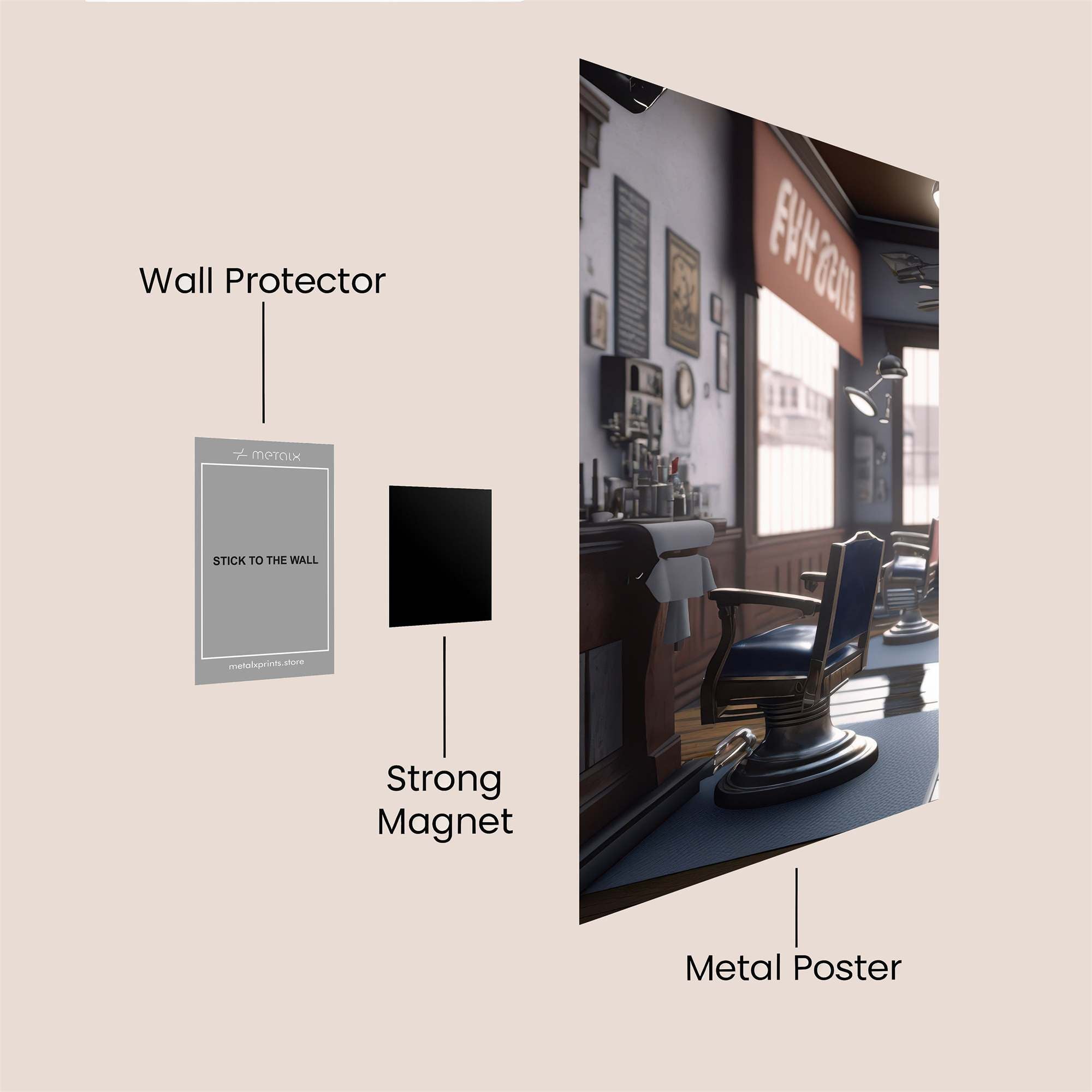 Barber Nostalgia Safe Wall Magnetic / M