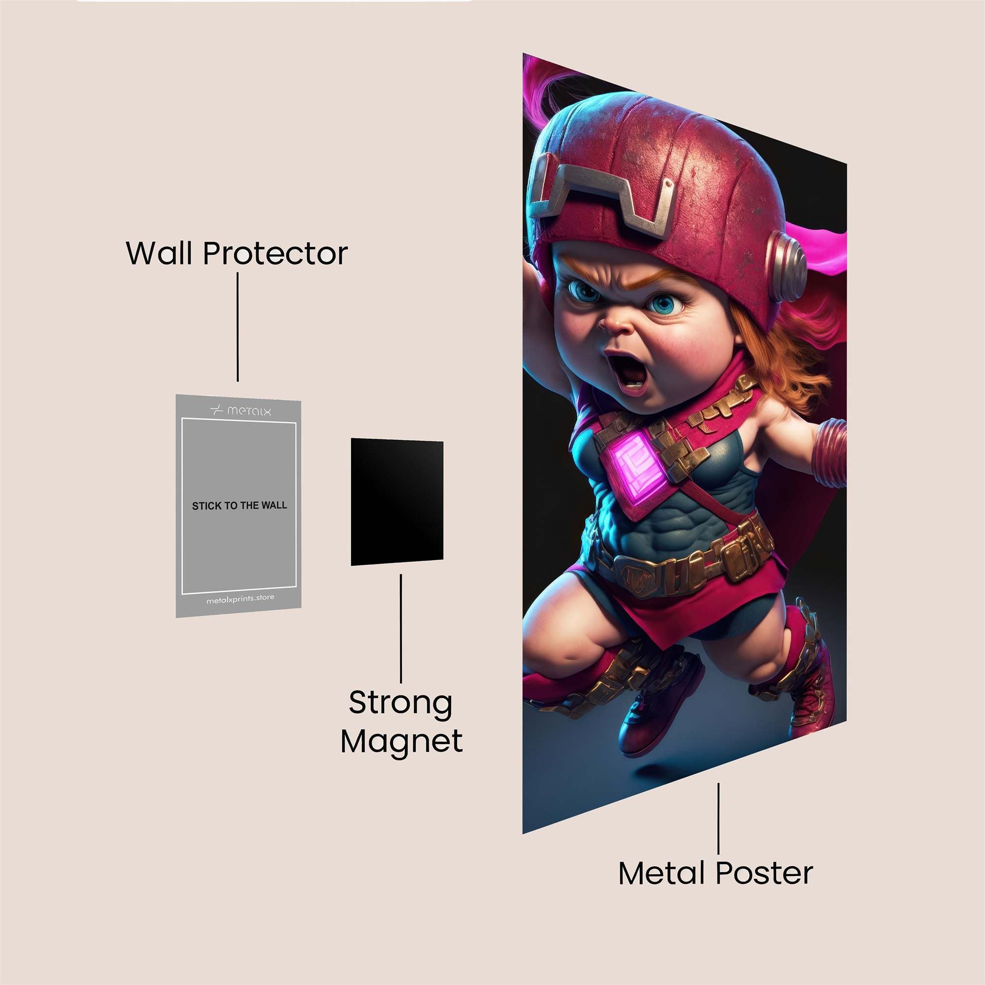 Helmeted Heroine Safe Wall Magnetic / M