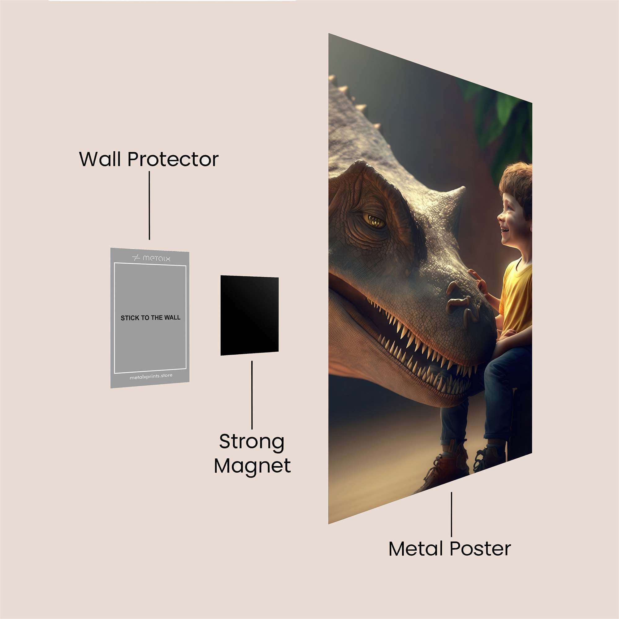 Dino Friend Safe Wall Magnetic / M