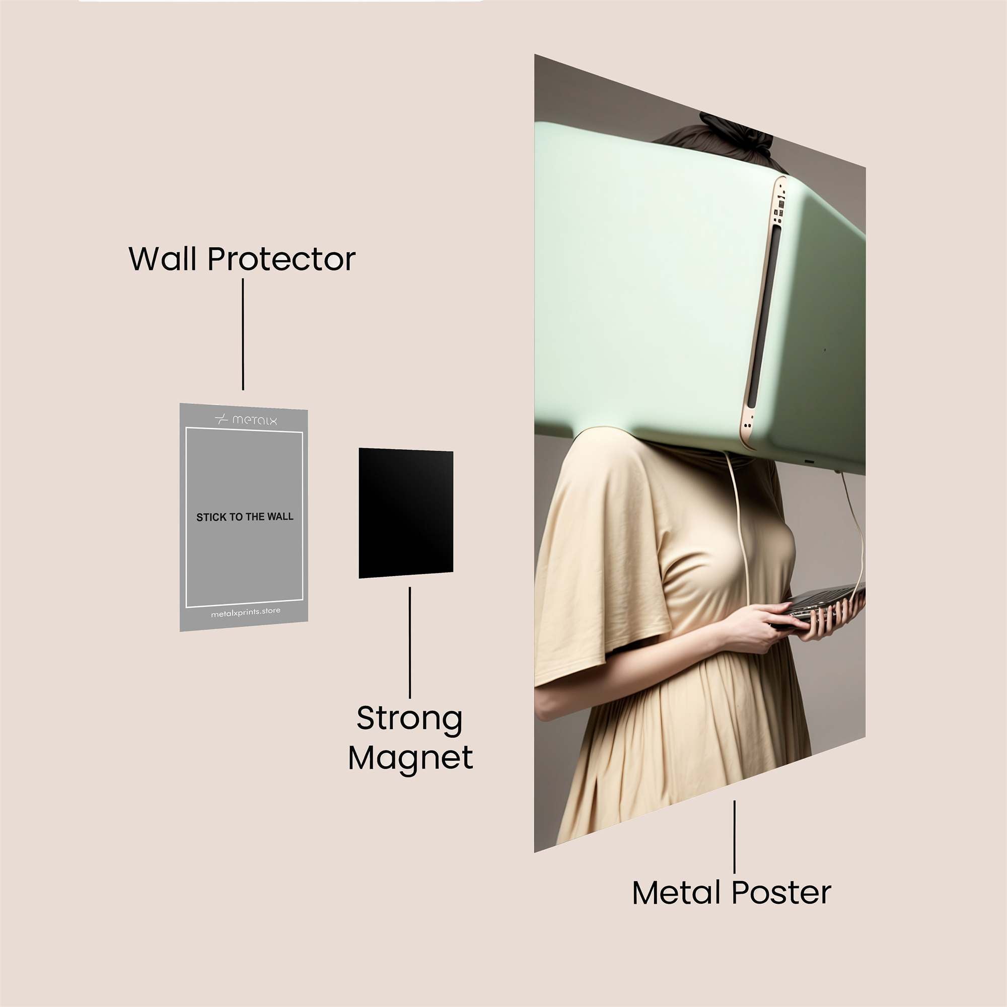 Laptop Whimsy Safe Wall Magnetic / M