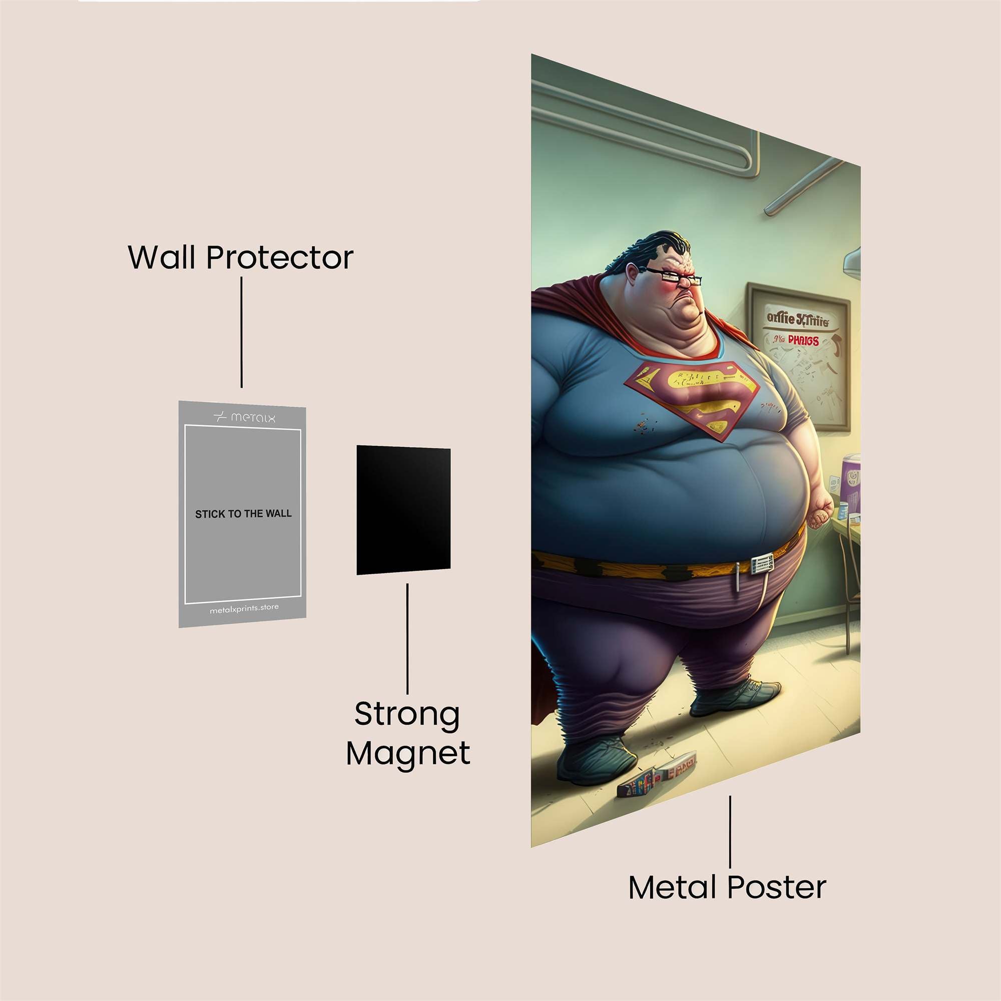 Superman Defeated Safe Wall Magnetic / M