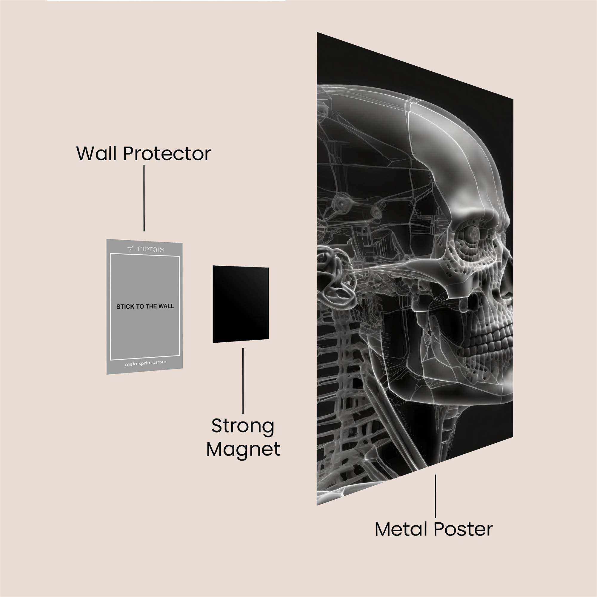 Skull Serenity Safe Wall Magnetic / M