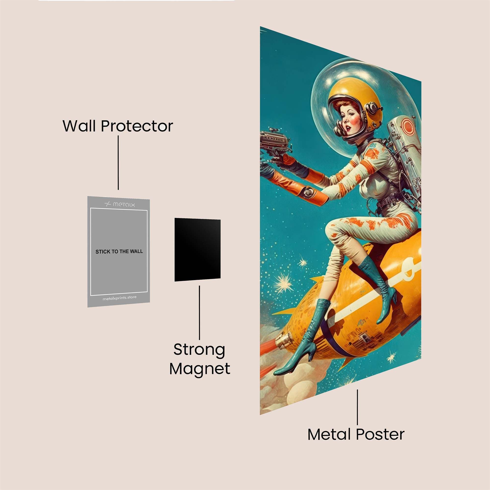Rocket Rebel Safe Wall Magnetic / M
