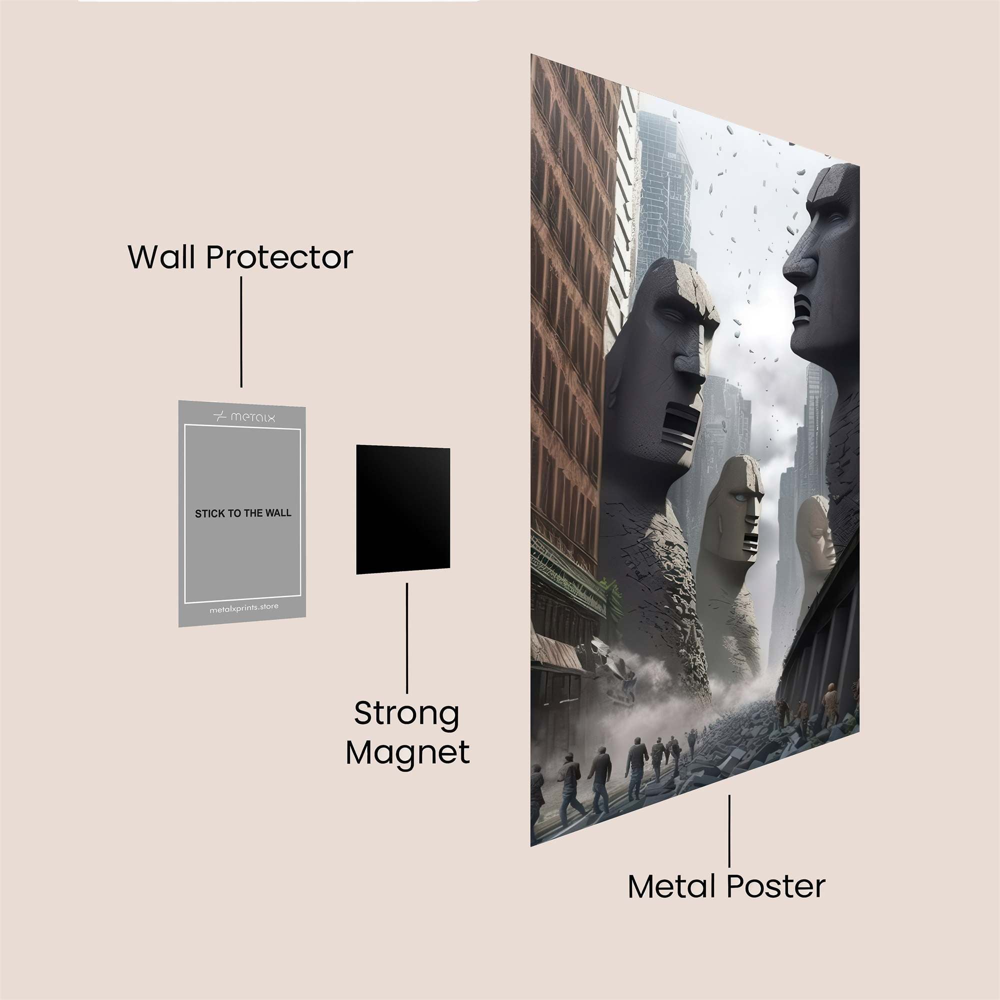 Moai Melancholy Safe Wall Magnetic / M