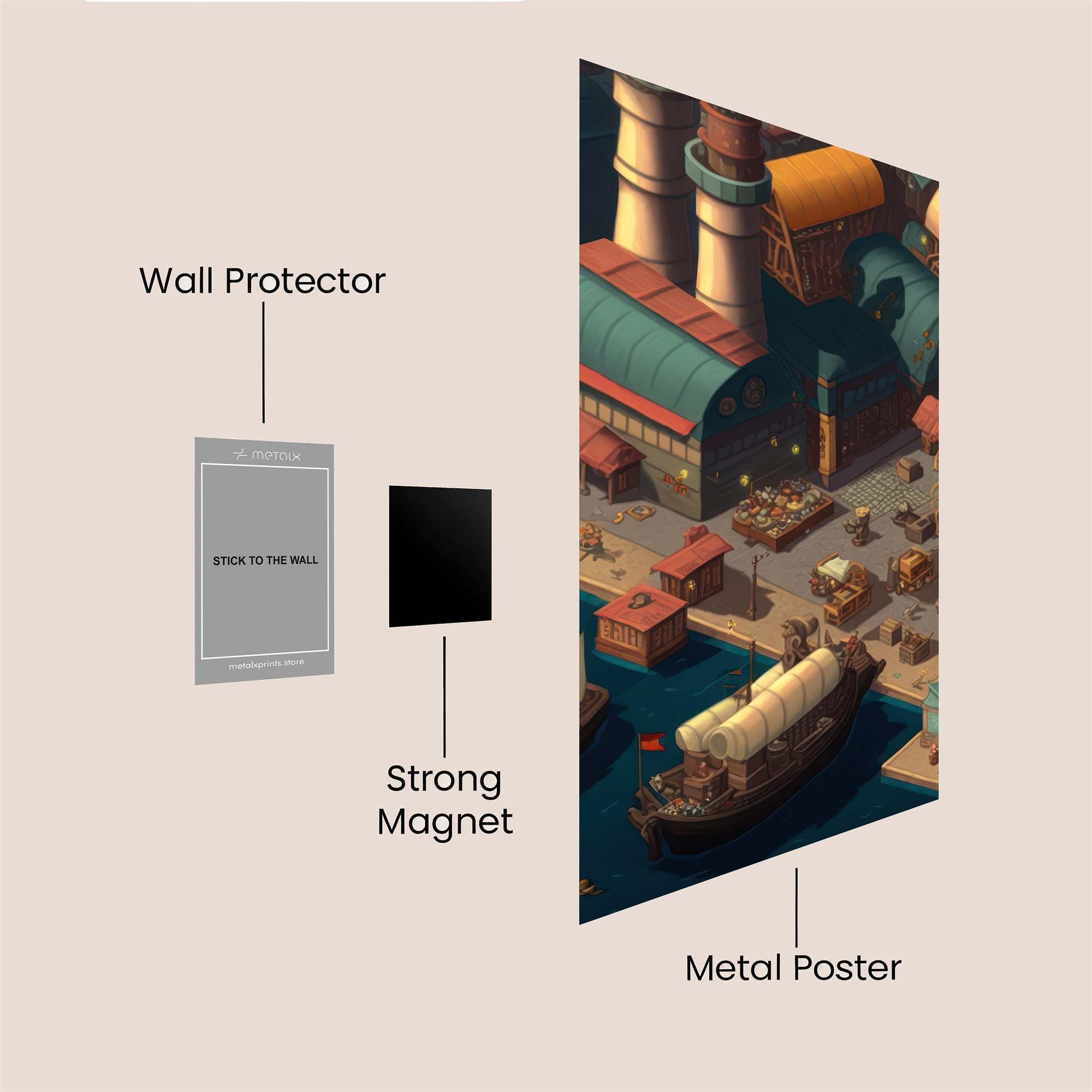 Steampunk Harbor Safe Wall Magnetic / M