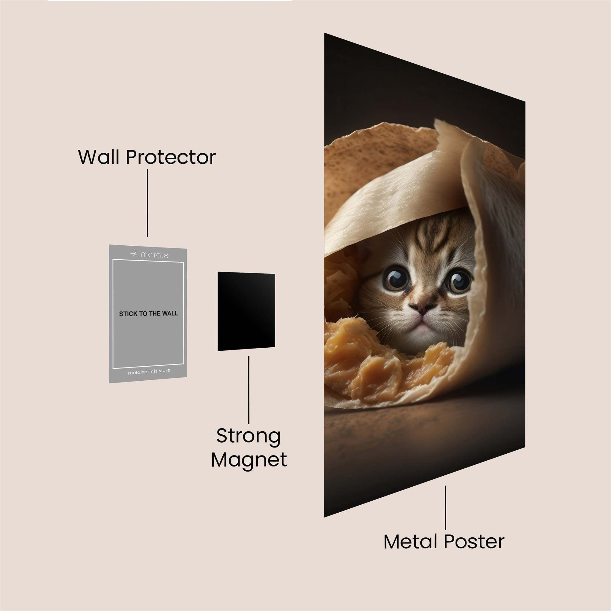 Kitten Cozy Safe Wall Magnetic / M