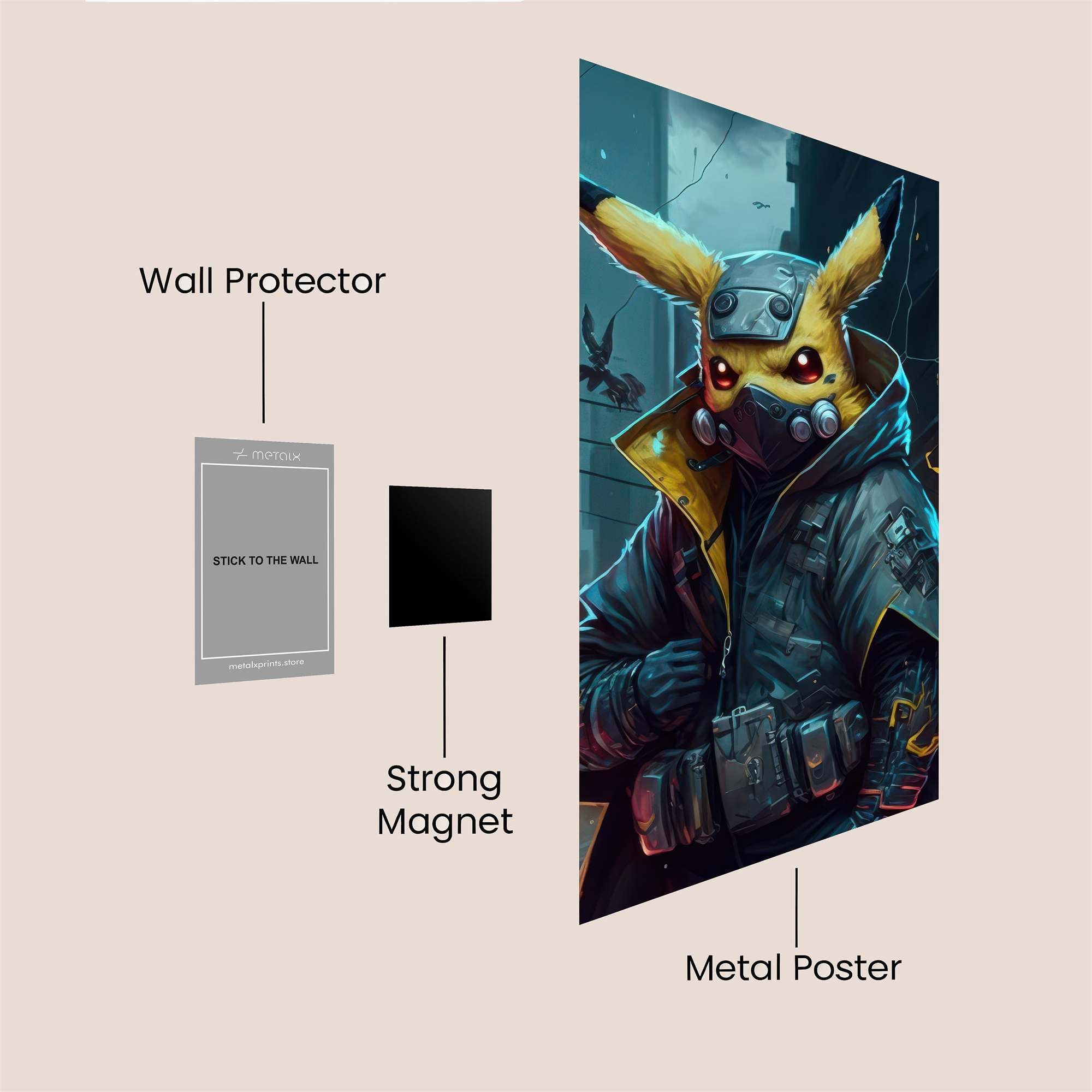 Pikachu Punk Safe Wall Magnetic / M