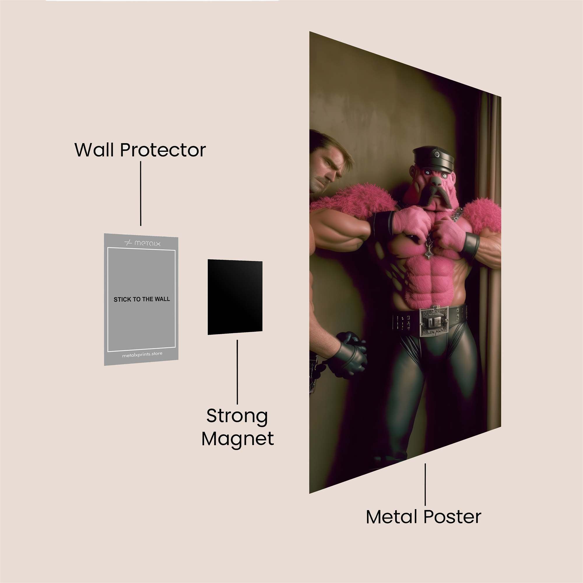 Pink Dominance Safe Wall Magnetic / M