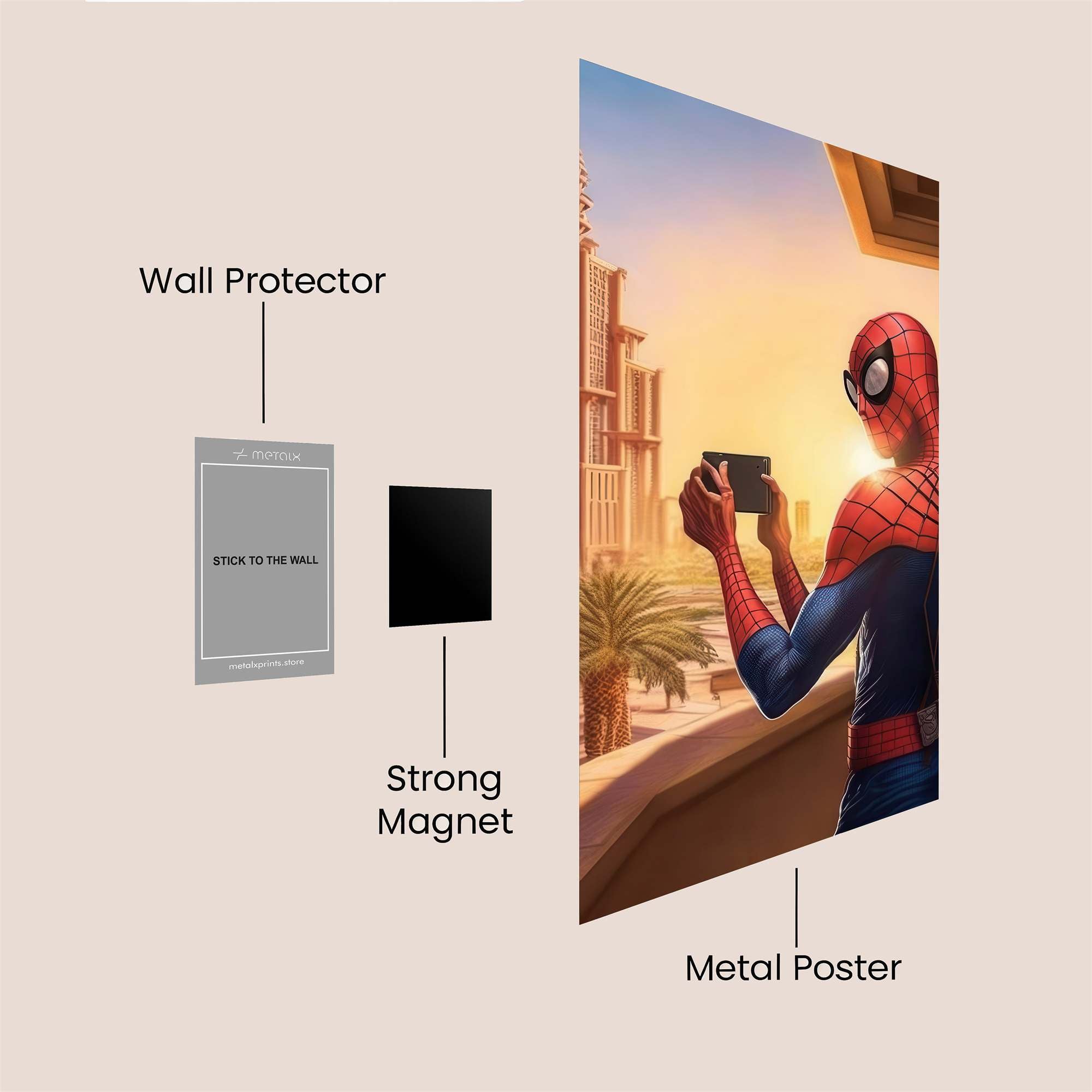 Spider-Sunset Safe Wall Magnetic / M