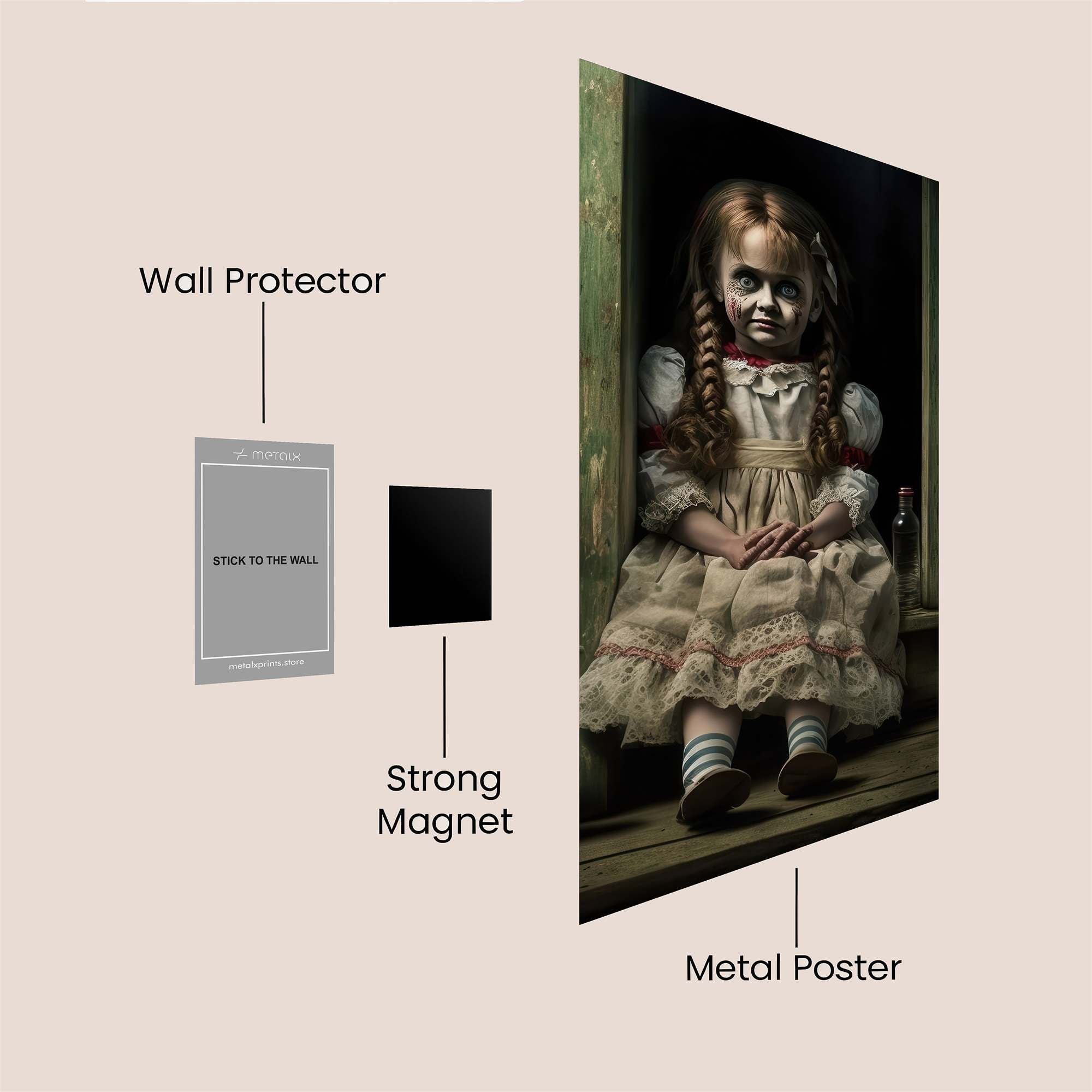 Creepy Annabelle Safe Wall Magnetic / M