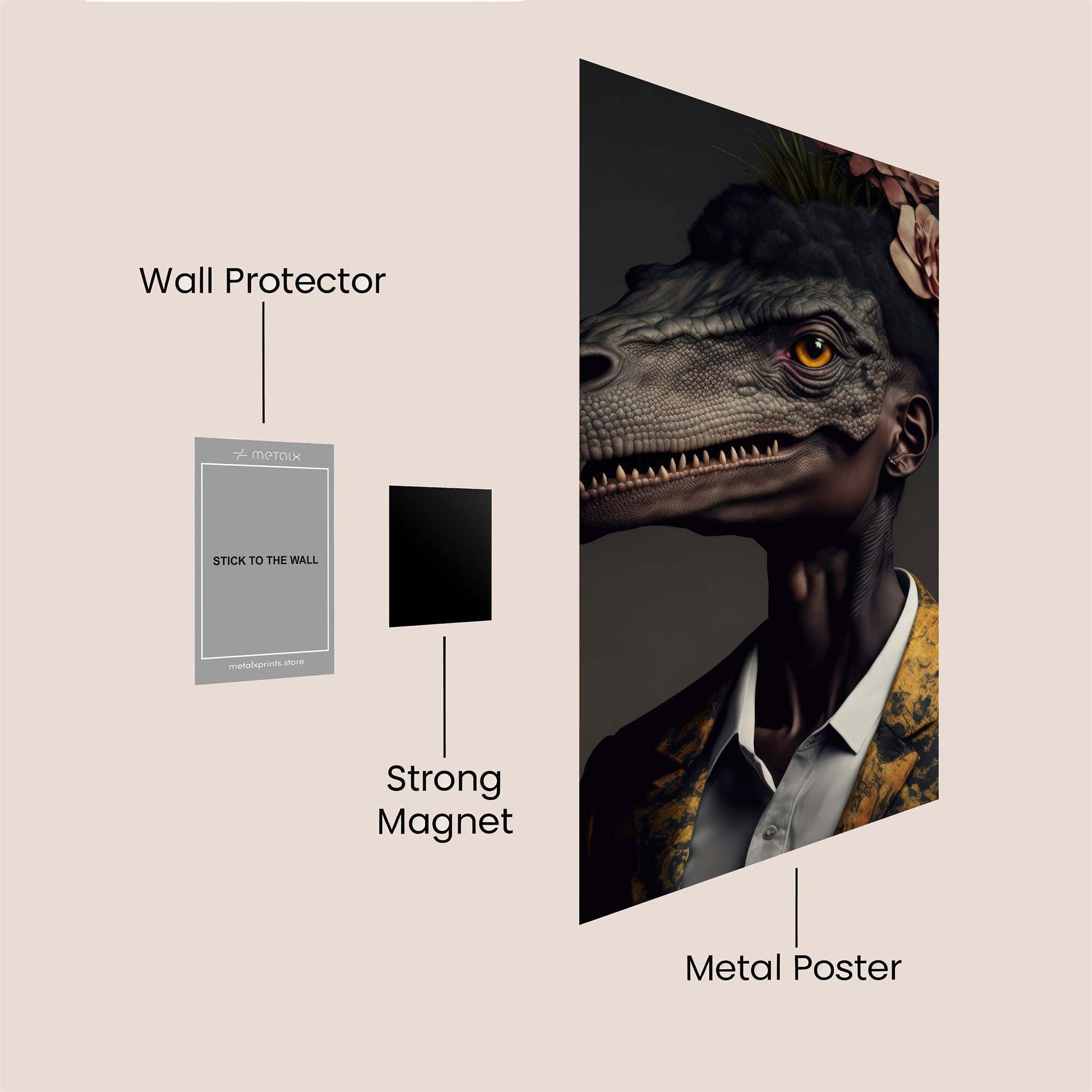 Dapper Dinosaur Safe Wall Magnetic / M