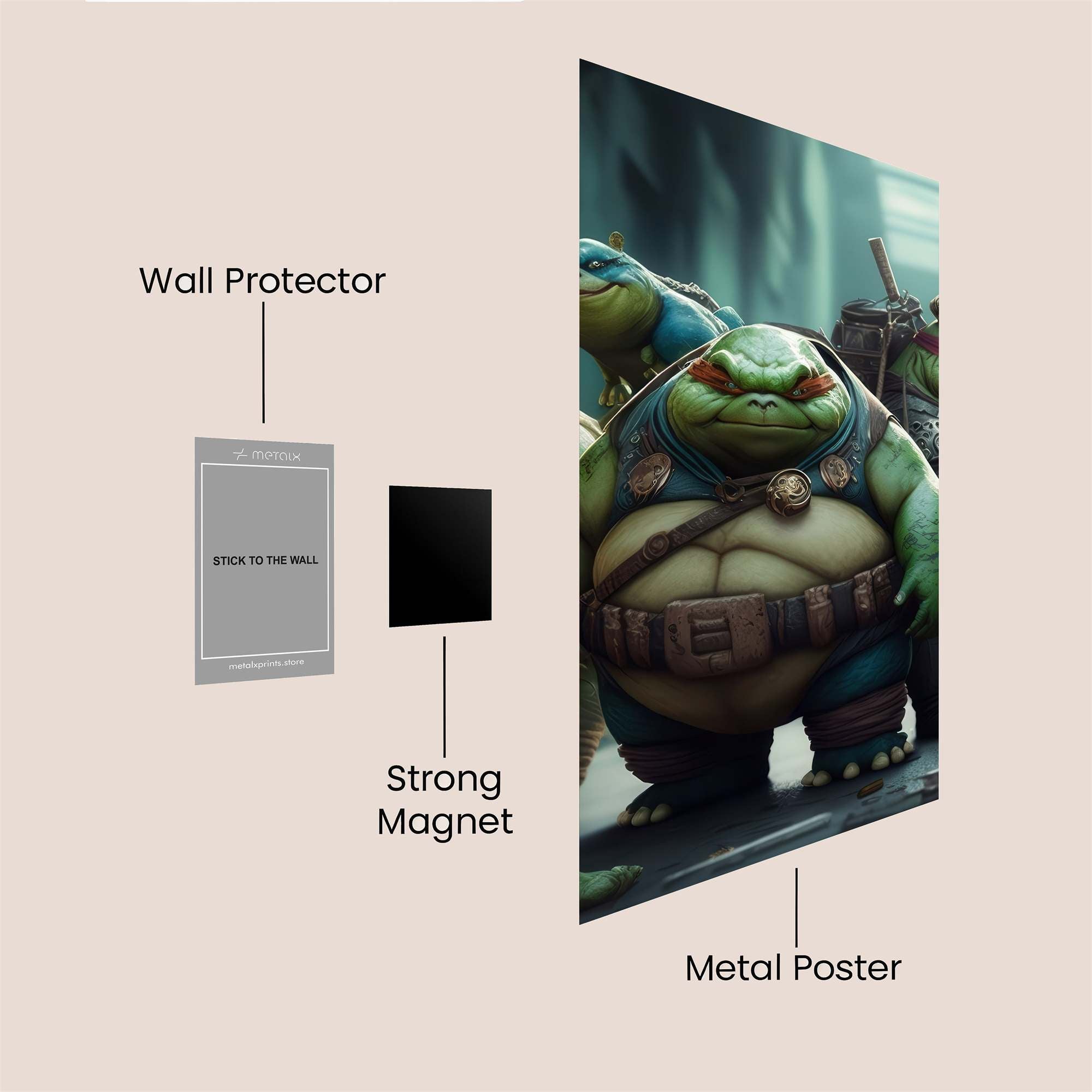 Turtles Chubby Safe Wall Magnetic / M