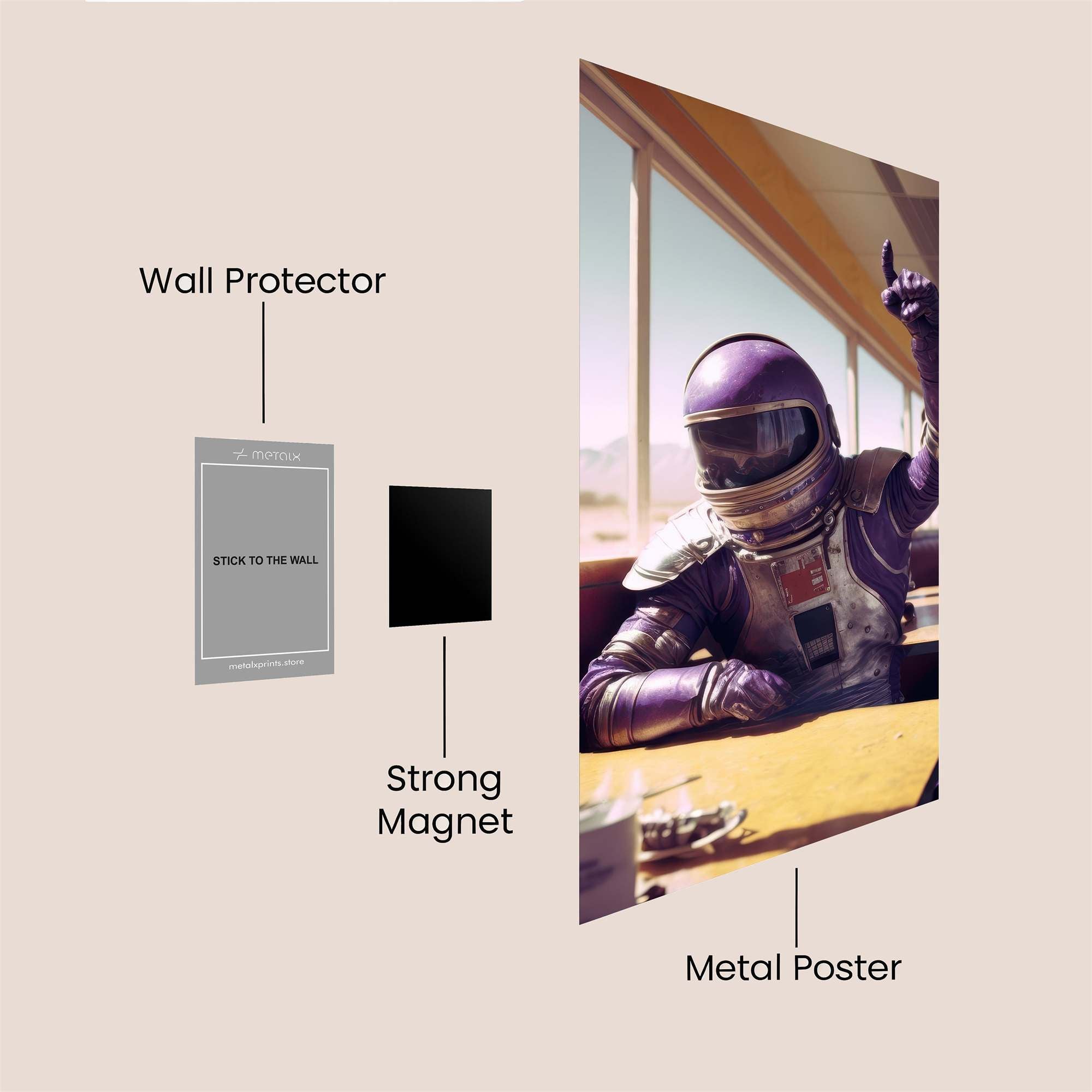 Astronaut Whimsical Safe Wall Magnetic / M