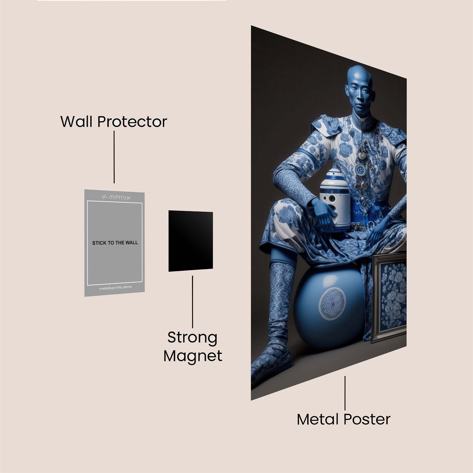 Porcelain Serenity Safe Wall Magnetic / M