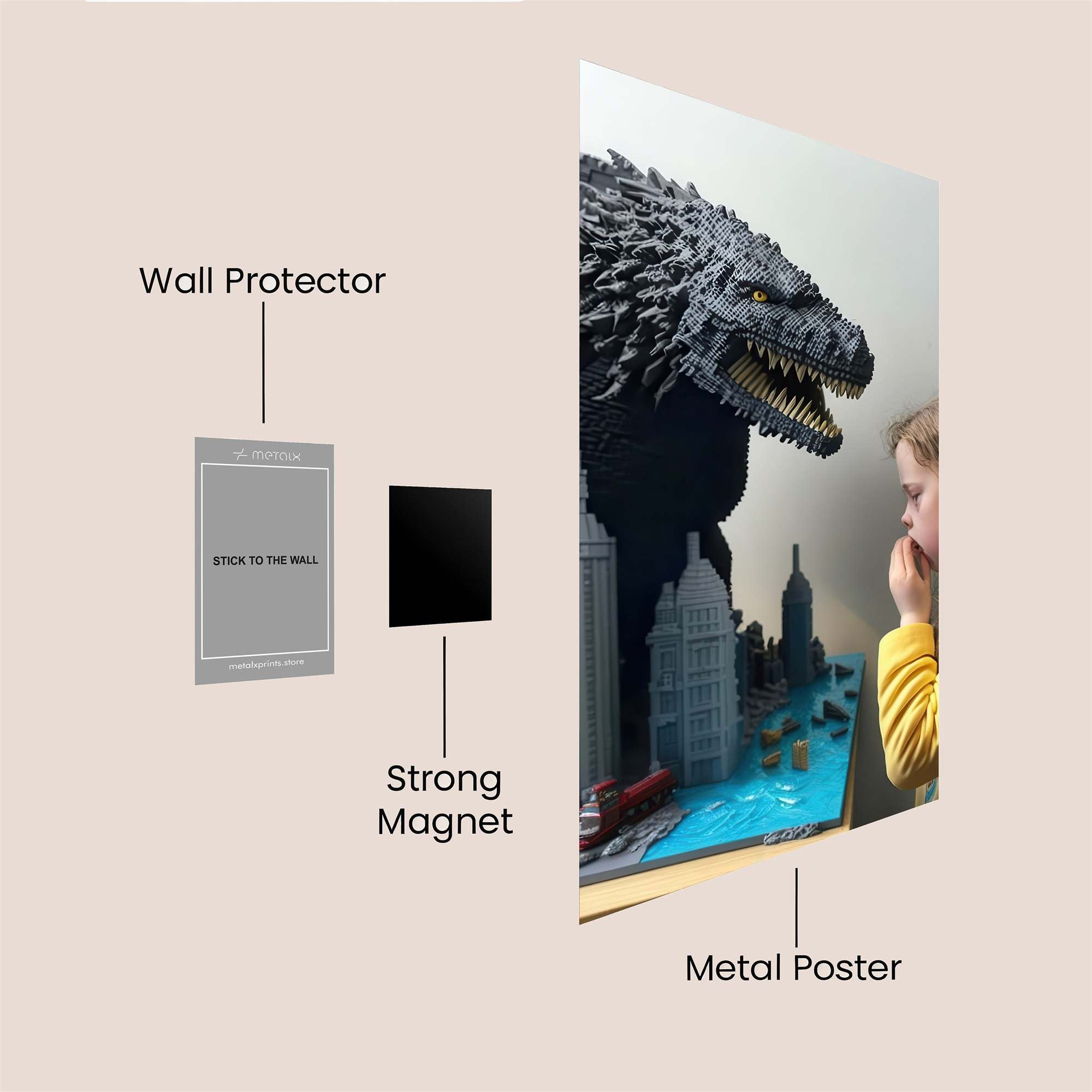 Godzilla Wonder Safe Wall Magnetic / M
