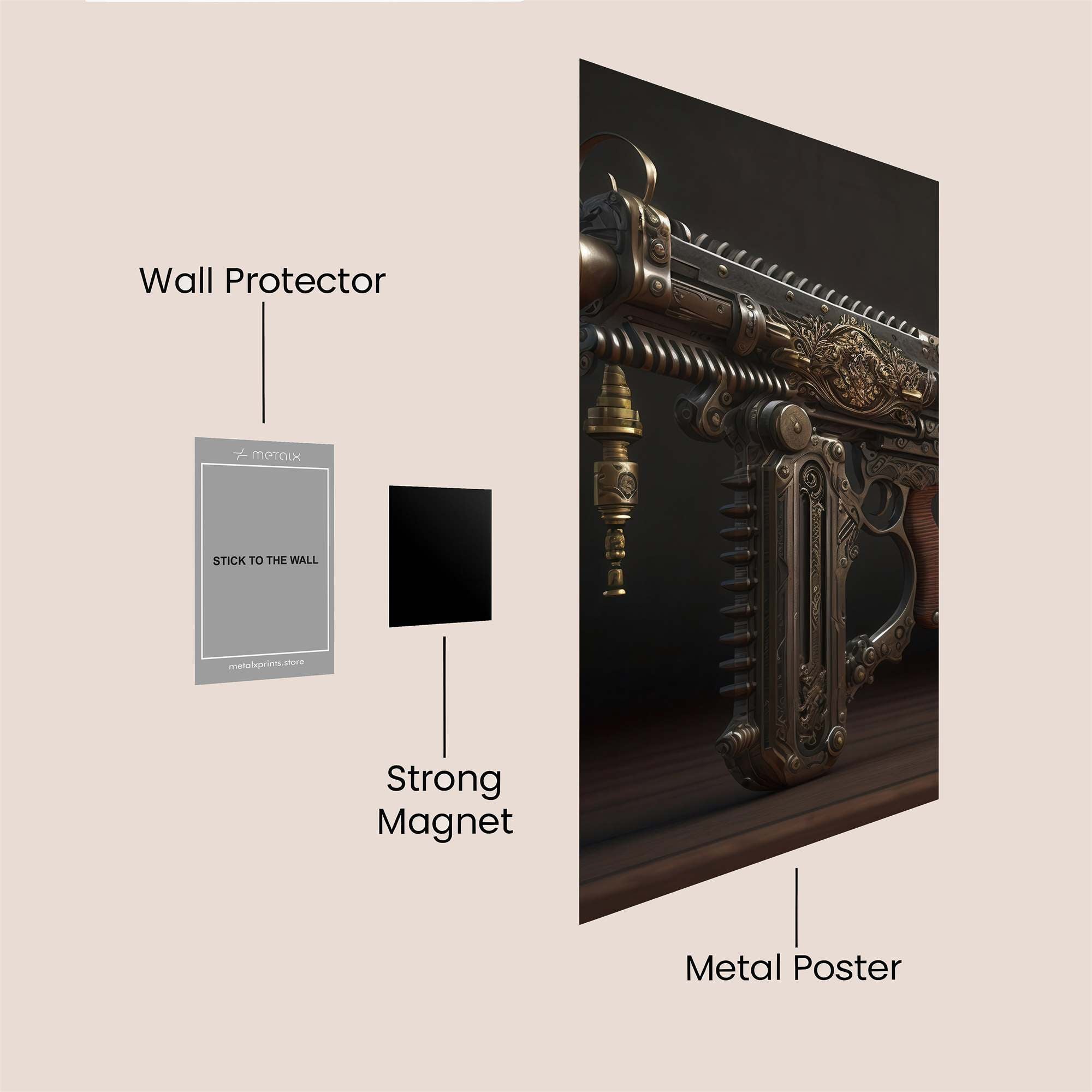 Steampunk Intricacy Safe Wall Magnetic / M