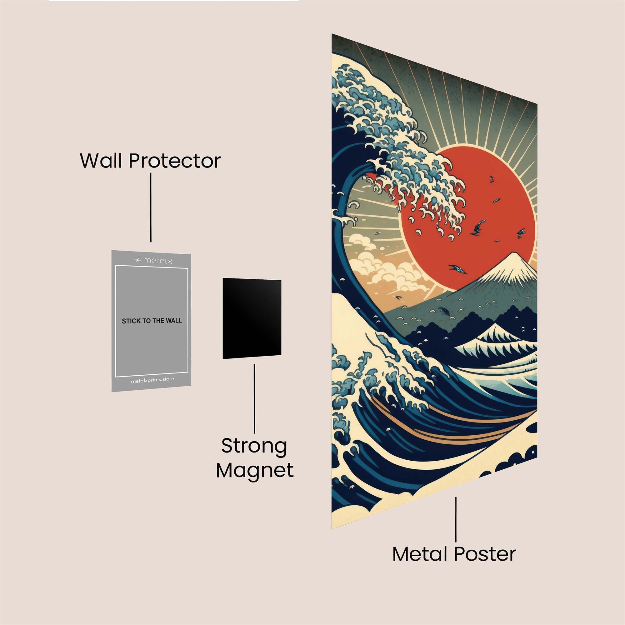 Great Wave Serene Safe Wall Magnetic / M