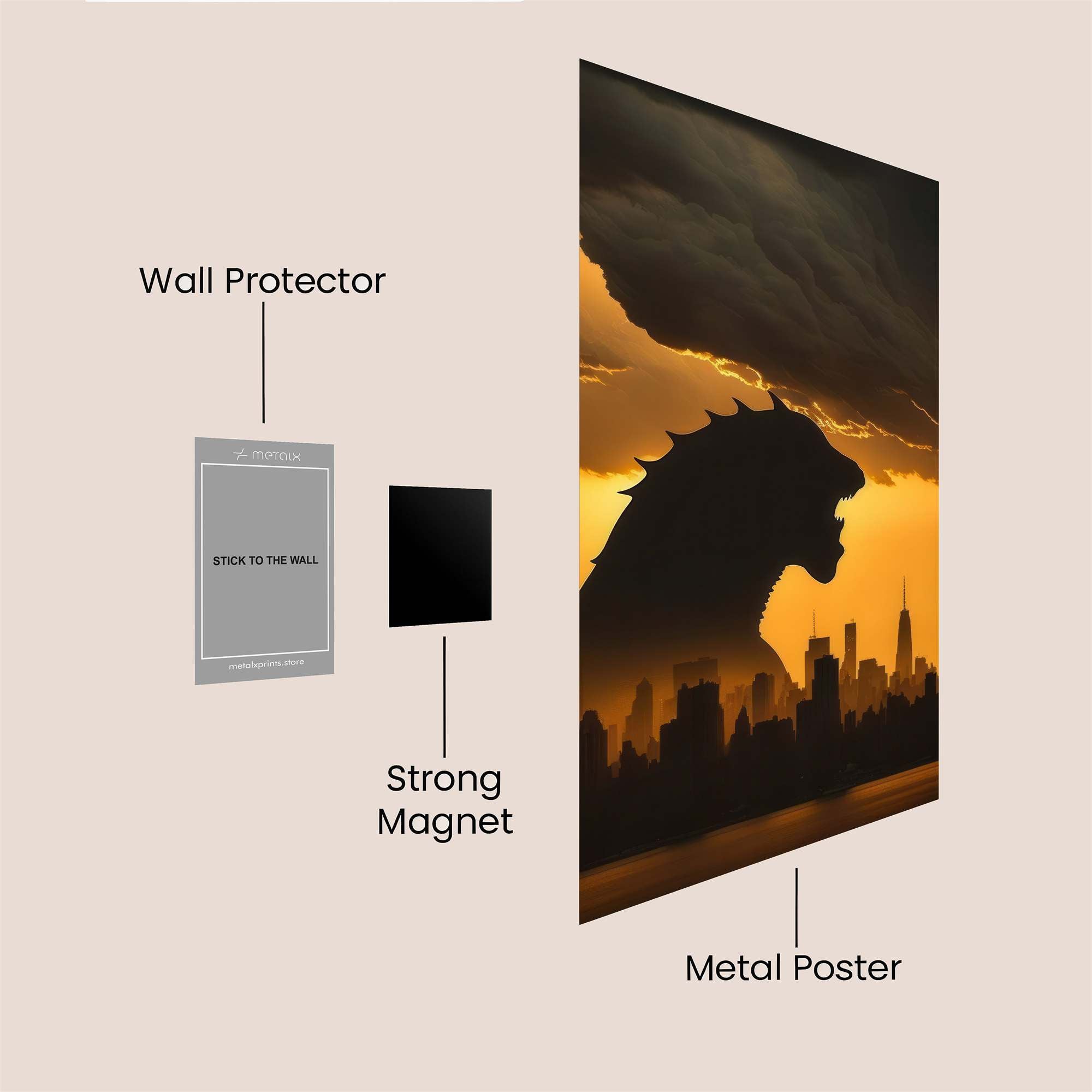 Godzilla Gloom Safe Wall Magnetic / M