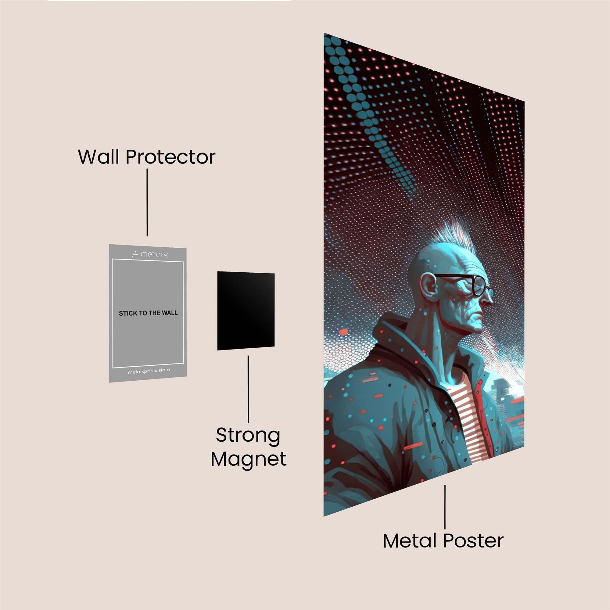 Cyberpunk Elegance Safe Wall Magnetic / M