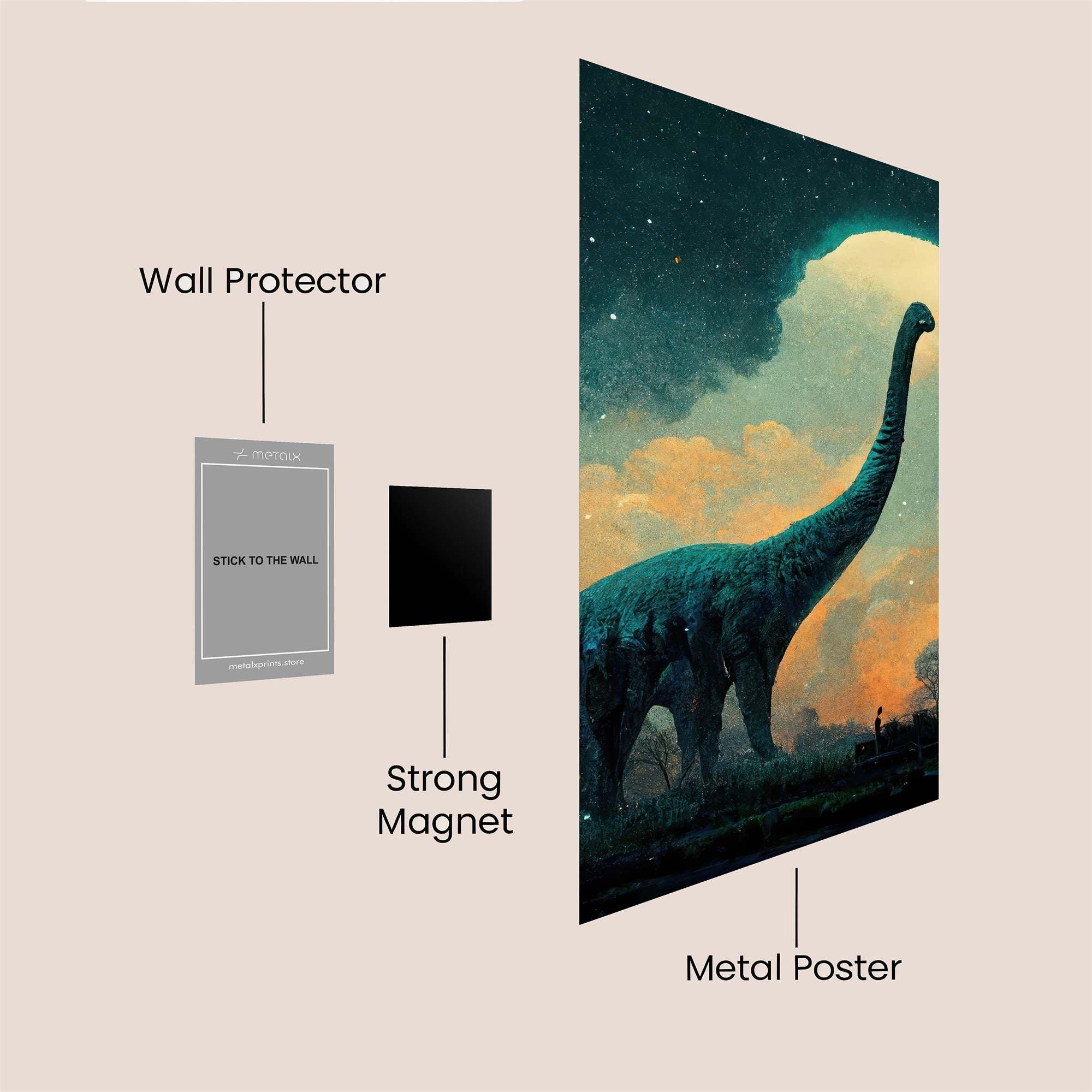 Brachiosaur Dream Safe Wall Magnetic / M