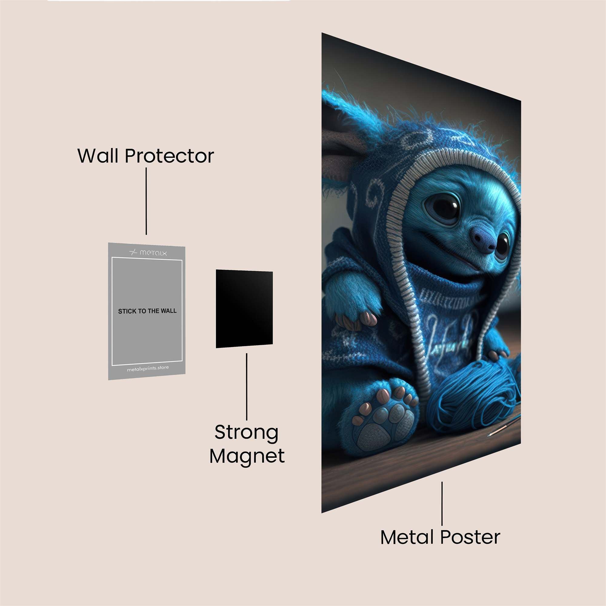 Stitch Cozy Safe Wall Magnetic / M