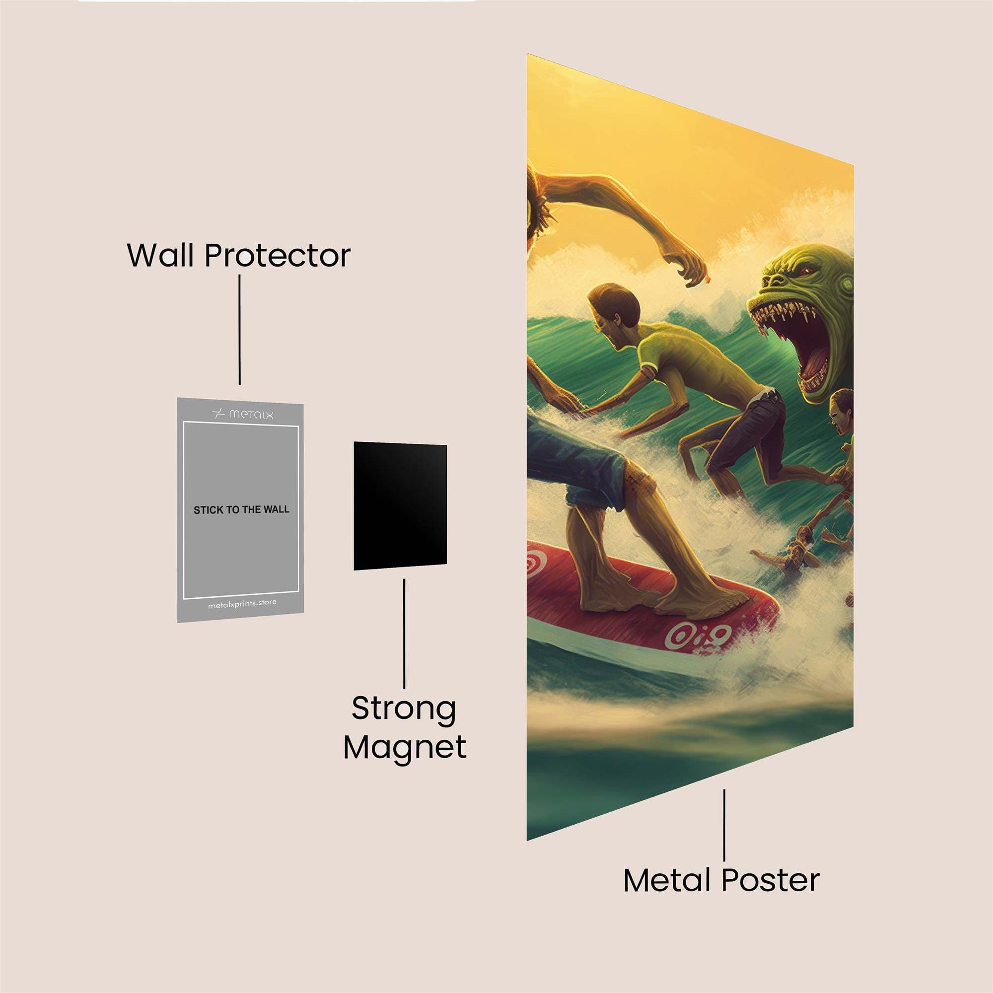 Zombie Tsunami Safe Wall Magnetic / M
