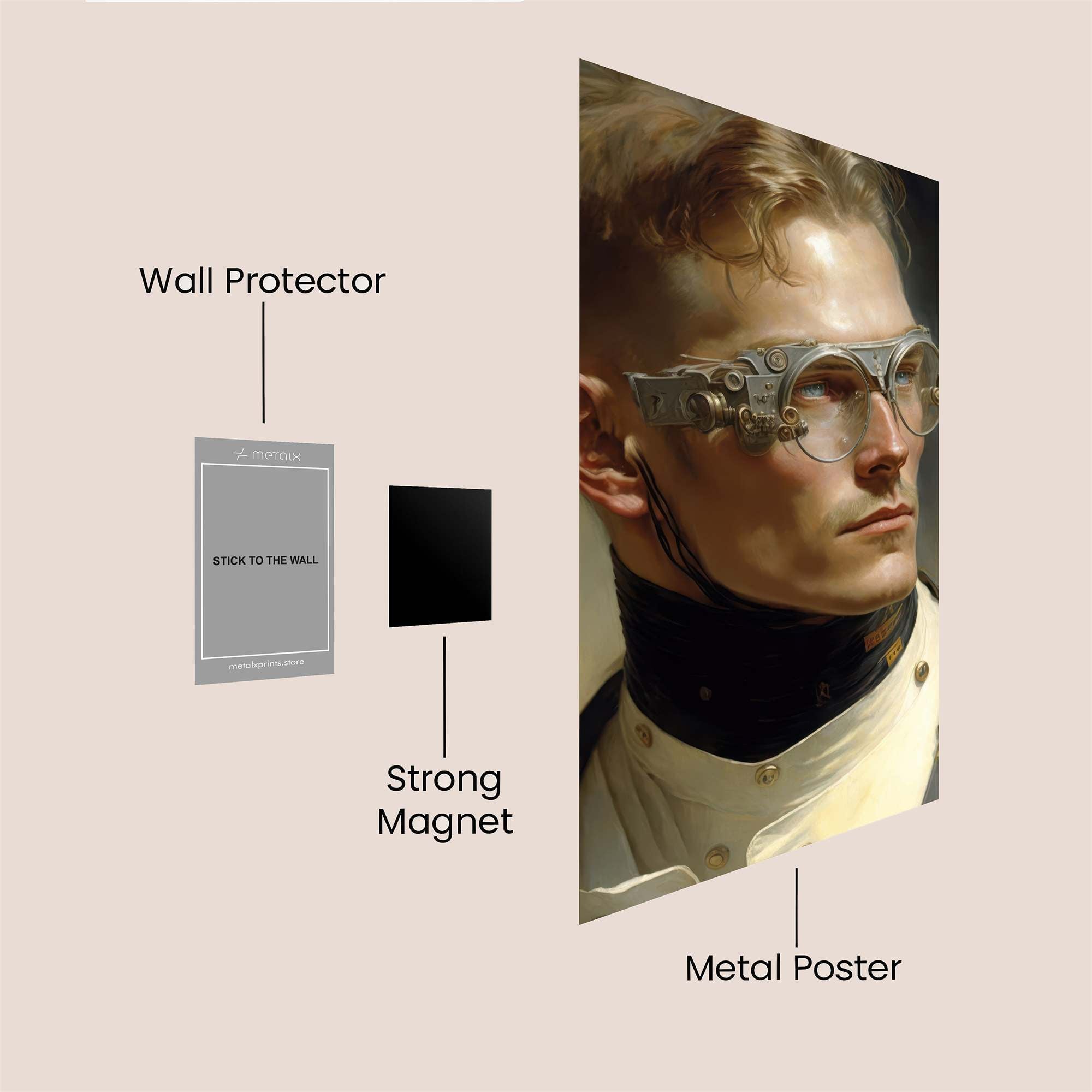 Steampunk Intrigue Safe Wall Magnetic / M