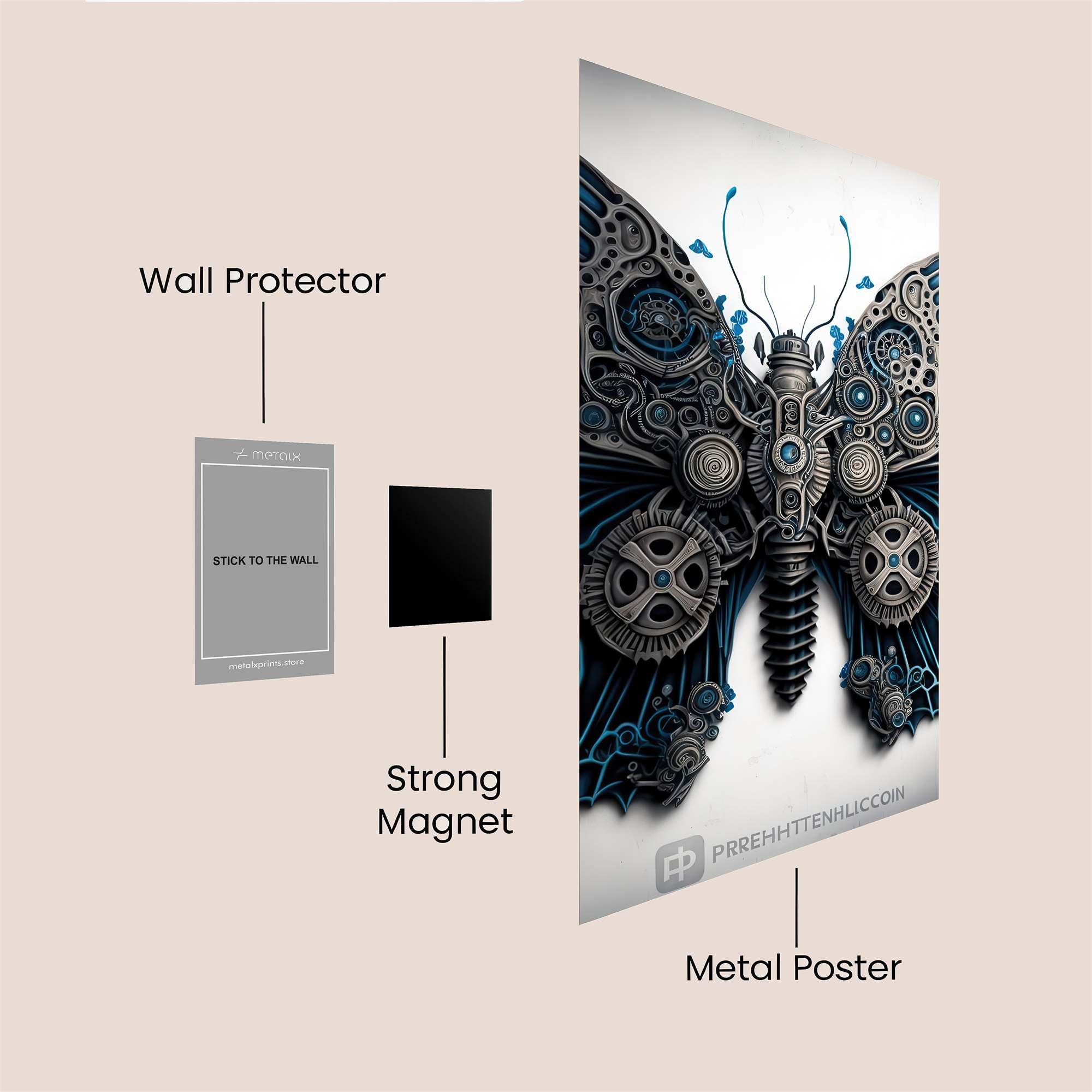 Butterfly Steampunk Safe Wall Magnetic / M