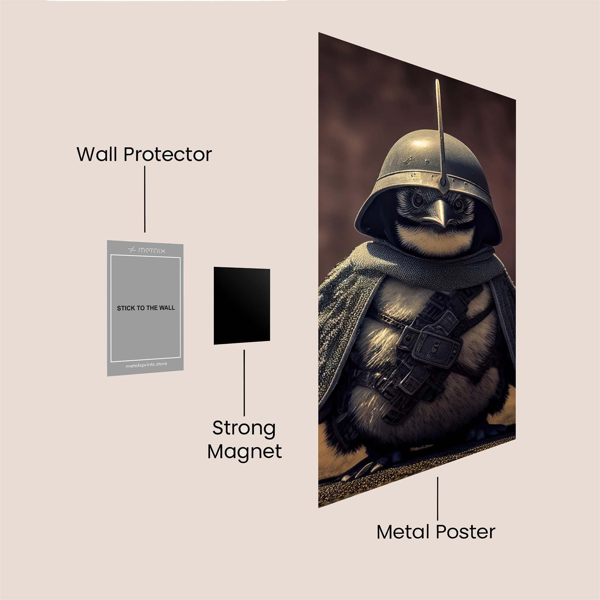Penguin Warrior Safe Wall Magnetic / M