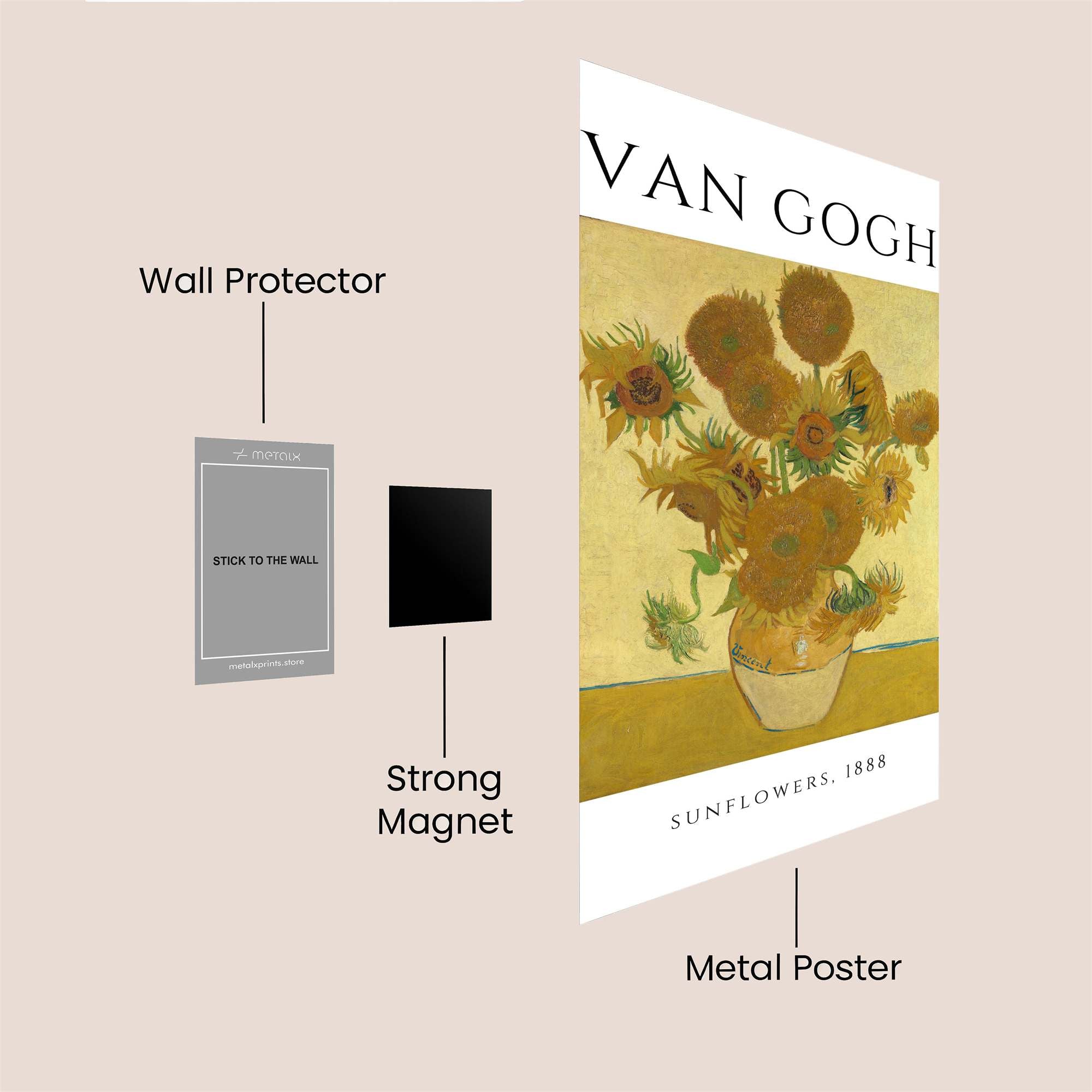 Van Gogh's Vibrant Safe Wall Magnetic / M
