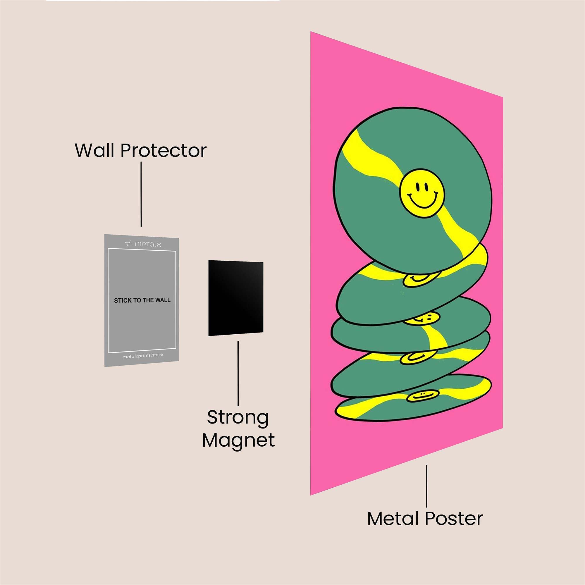 Smiley Stack Safe Wall Magnetic / M