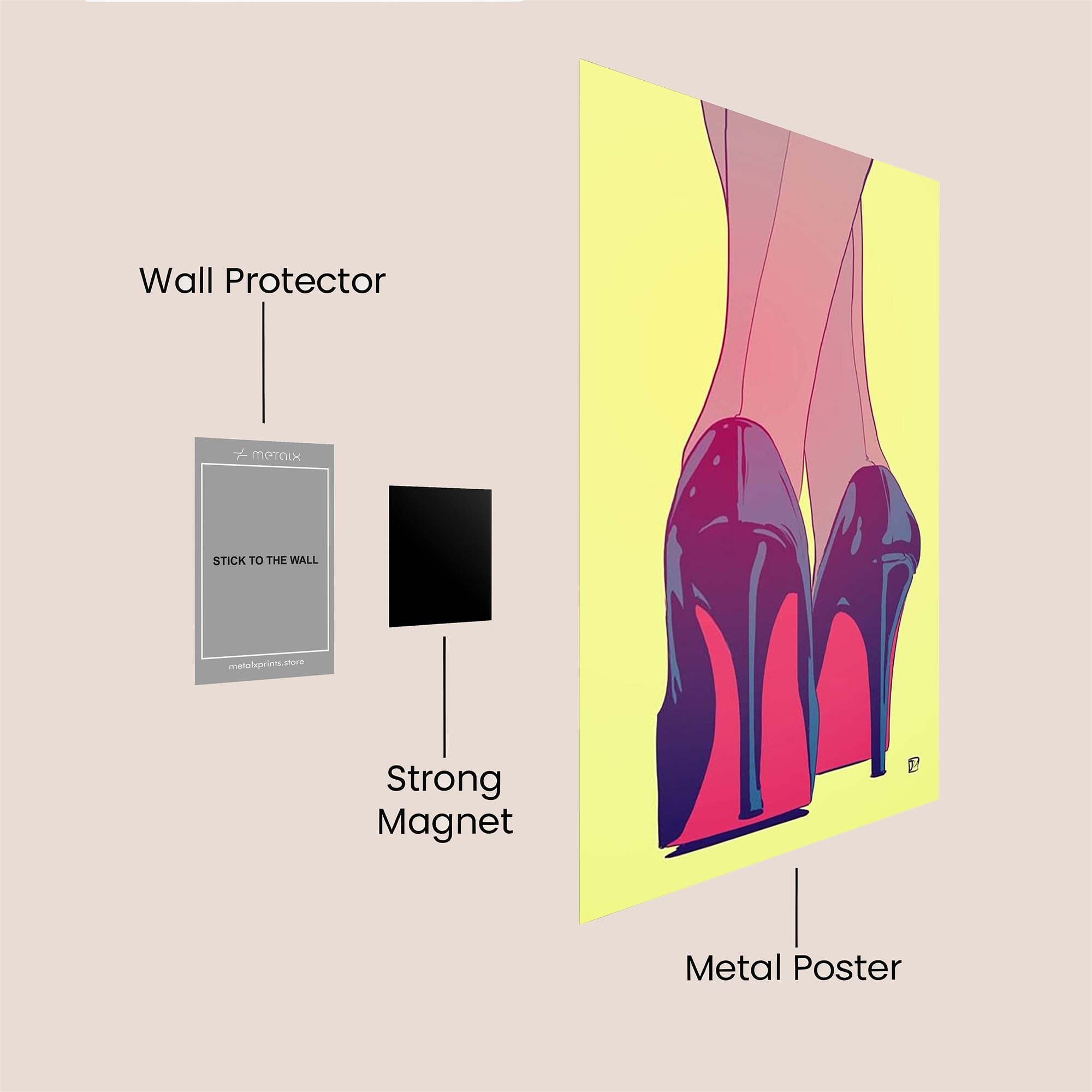 Heels Elegant Safe Wall Magnetic / M