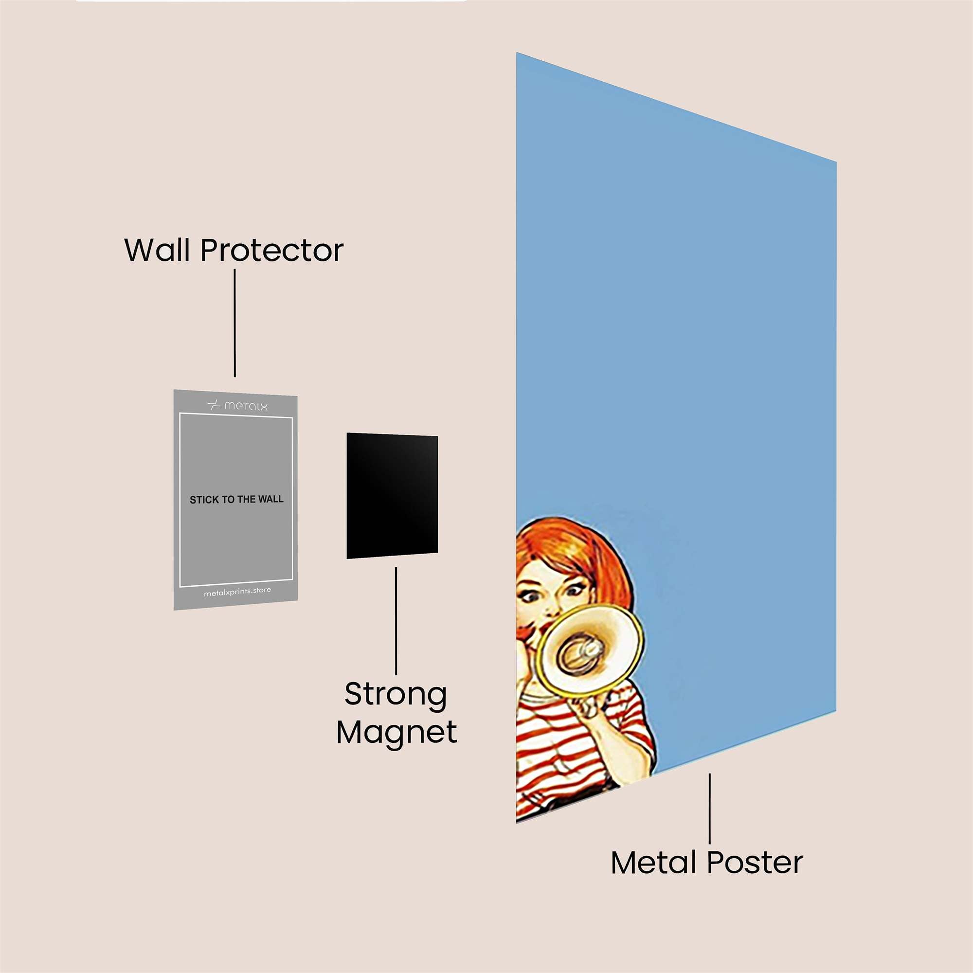 Megaphone Moxie Safe Wall Magnetic / M