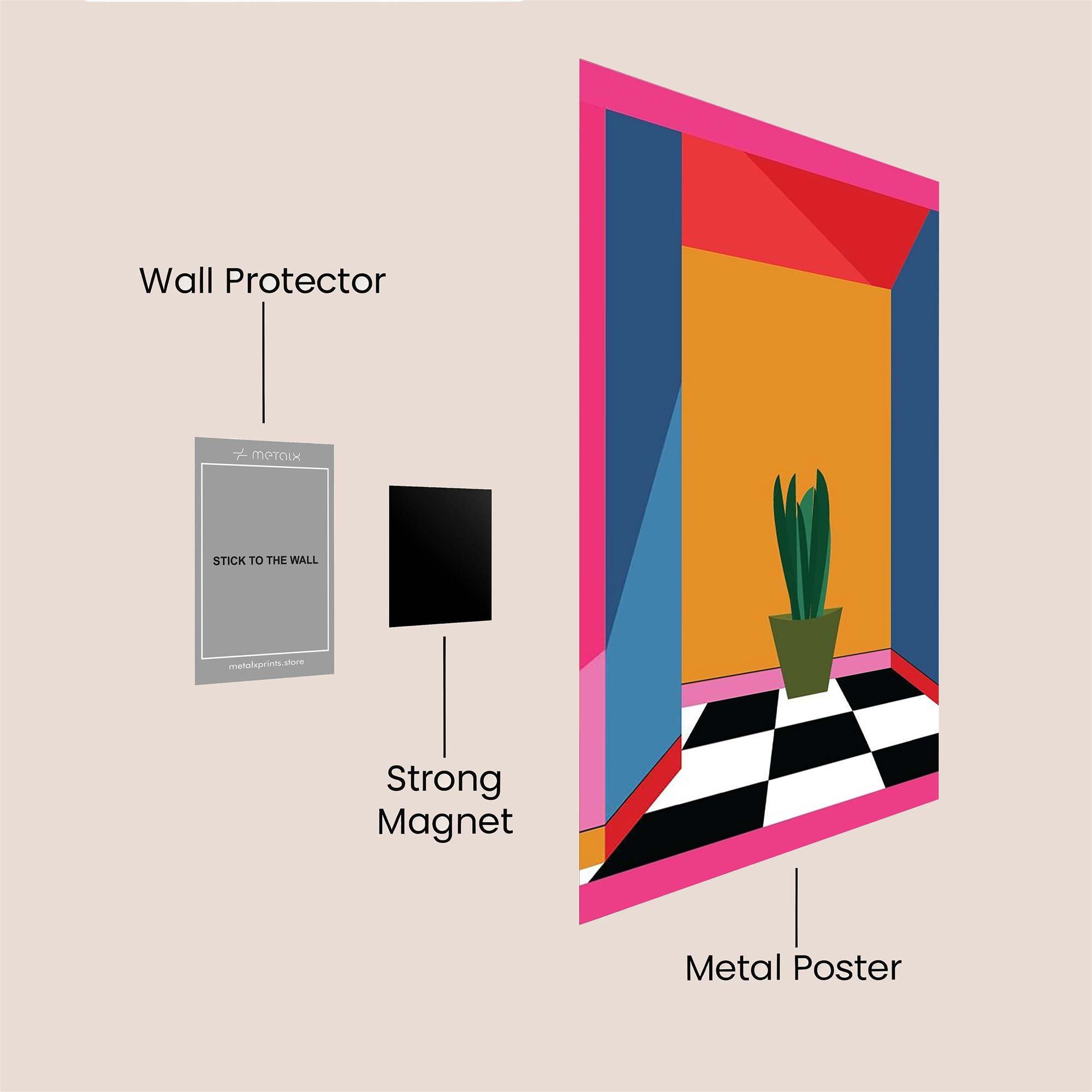 Cactus Calm Safe Wall Magnetic / M