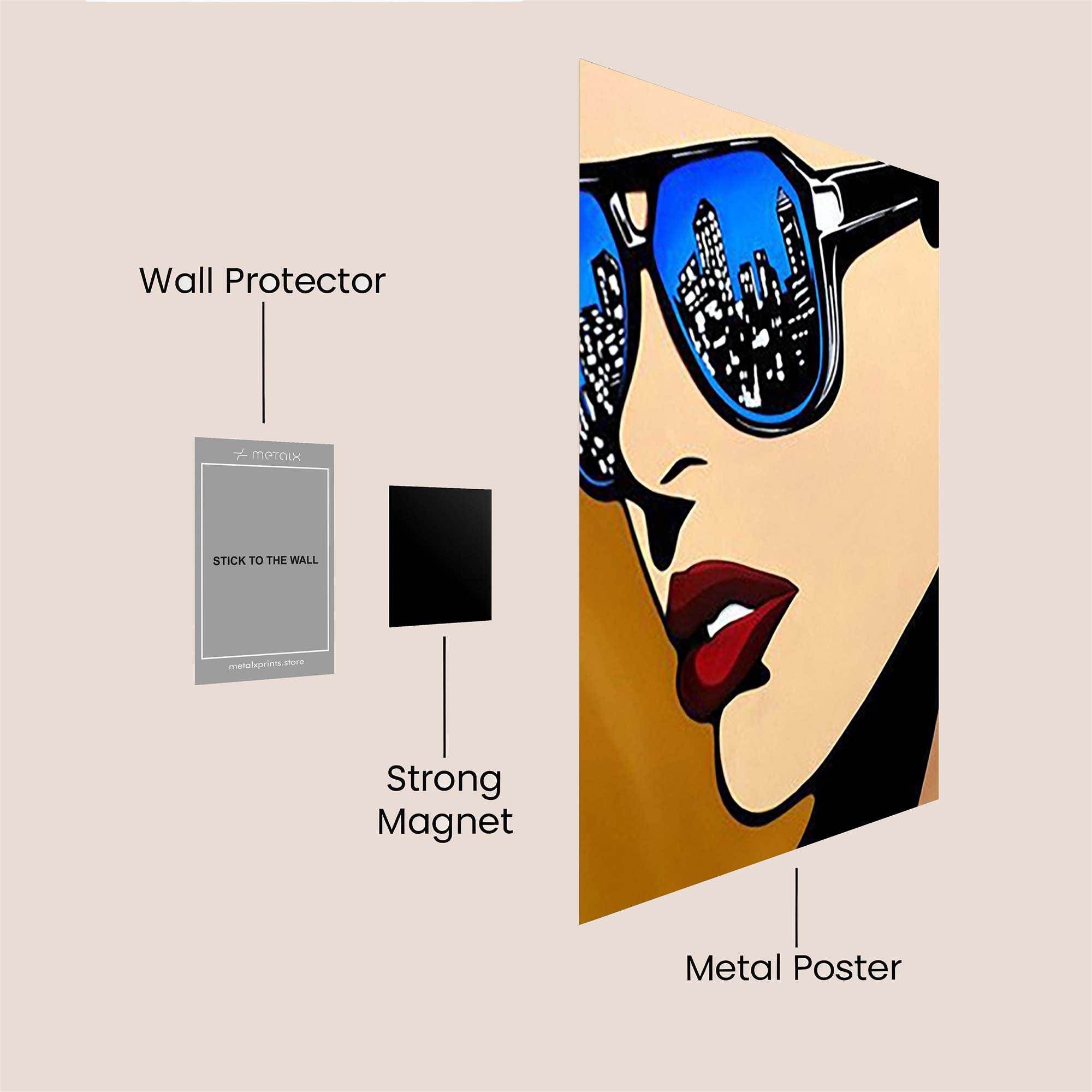 Cityscape Cool Safe Wall Magnetic / M