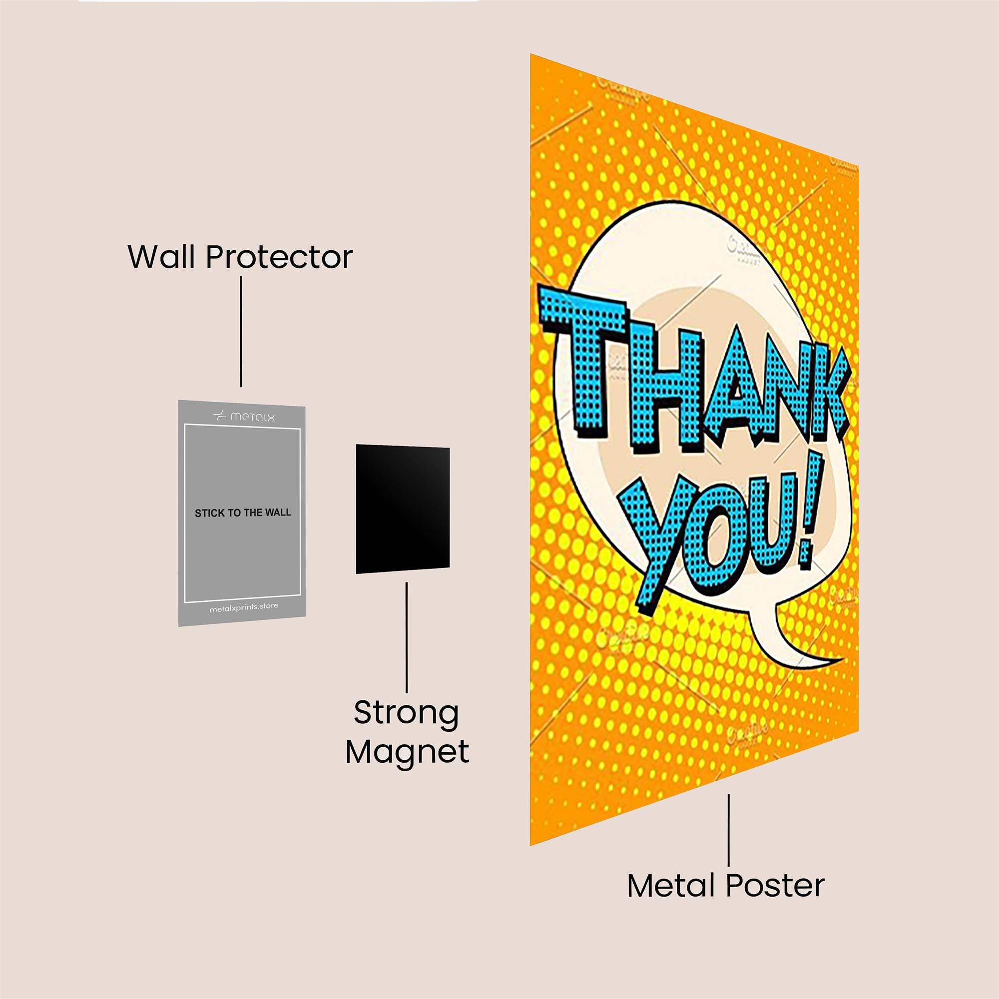 Thank You! Joyful Safe Wall Magnetic / M