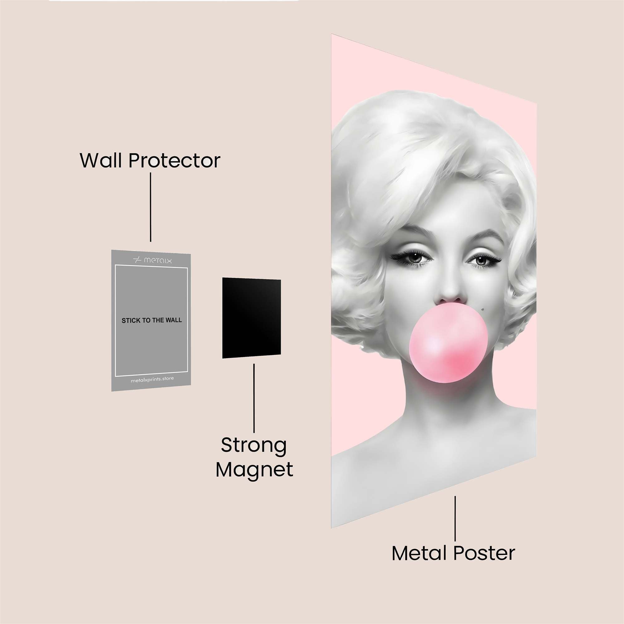 Marilyn Playful Safe Wall Magnetic / M