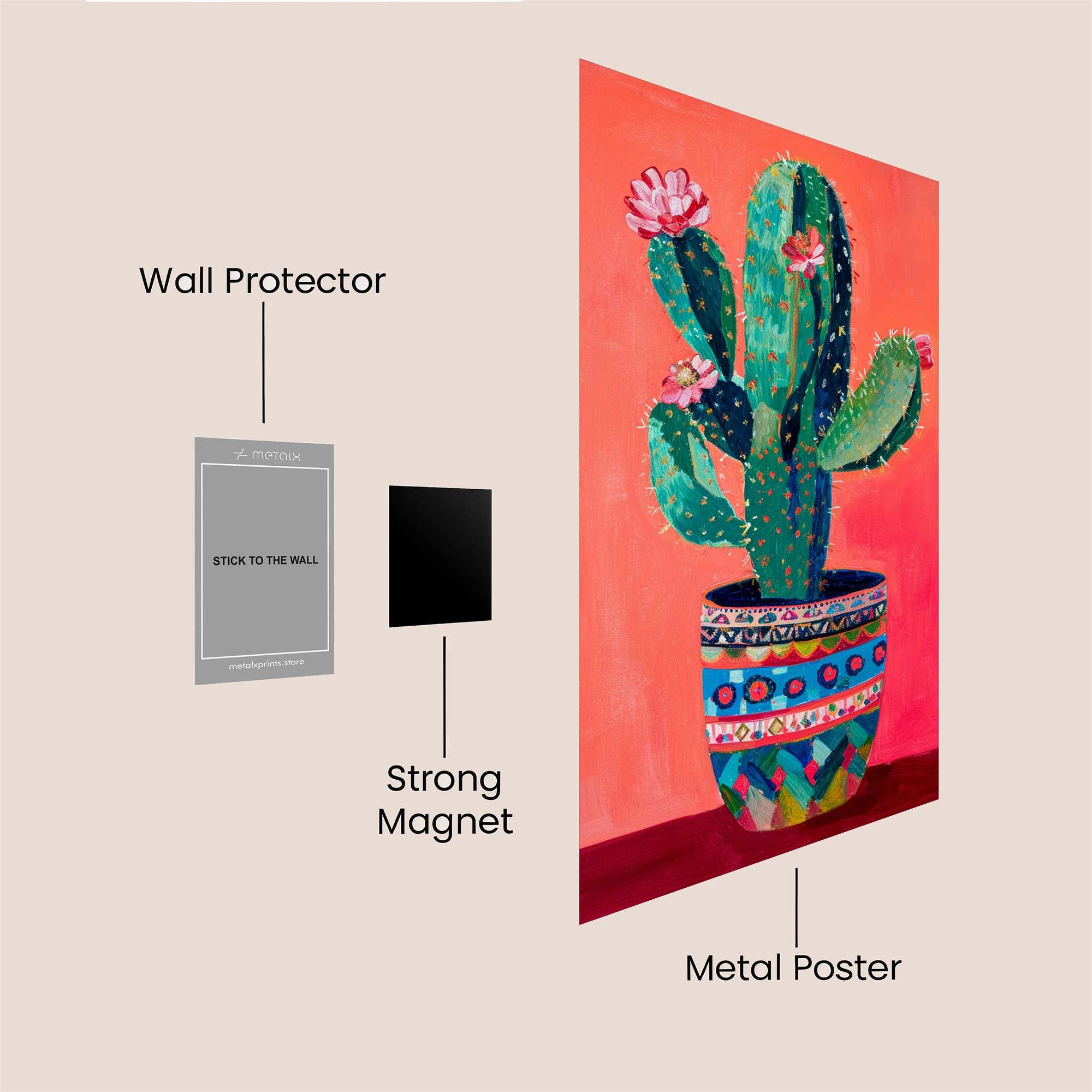 Cactus Cheer Safe Wall Magnetic / M