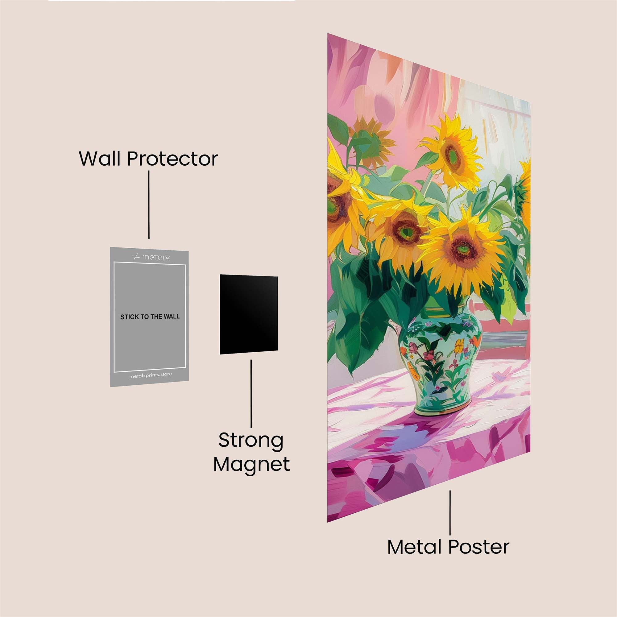 Sunflowers Serene Safe Wall Magnetic / M