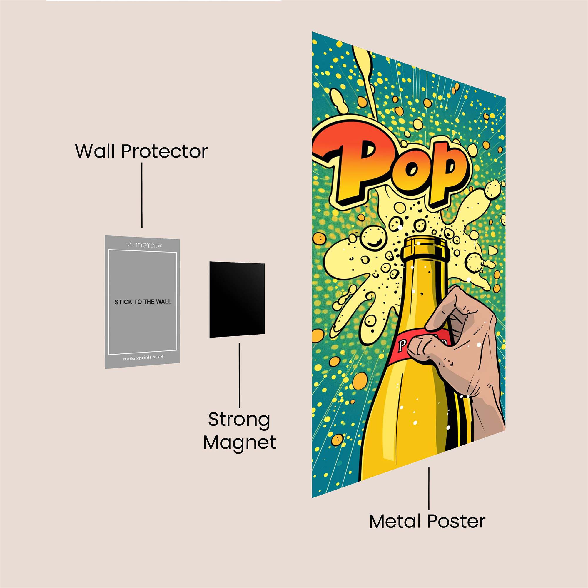Pop Fizz Safe Wall Magnetic / M